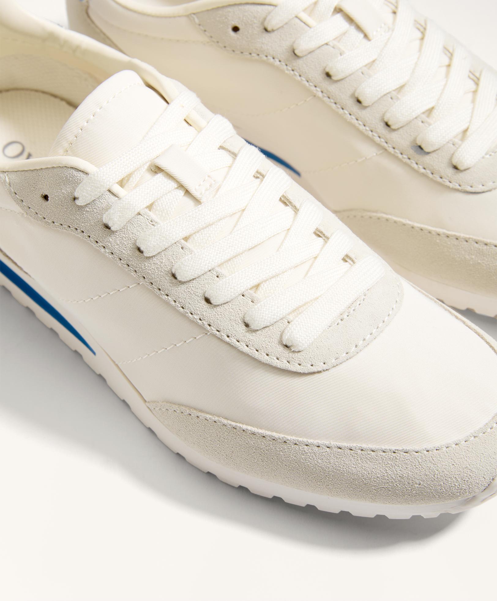 NYLON TRAINERS WITH SPLIT LEATHER PIECES