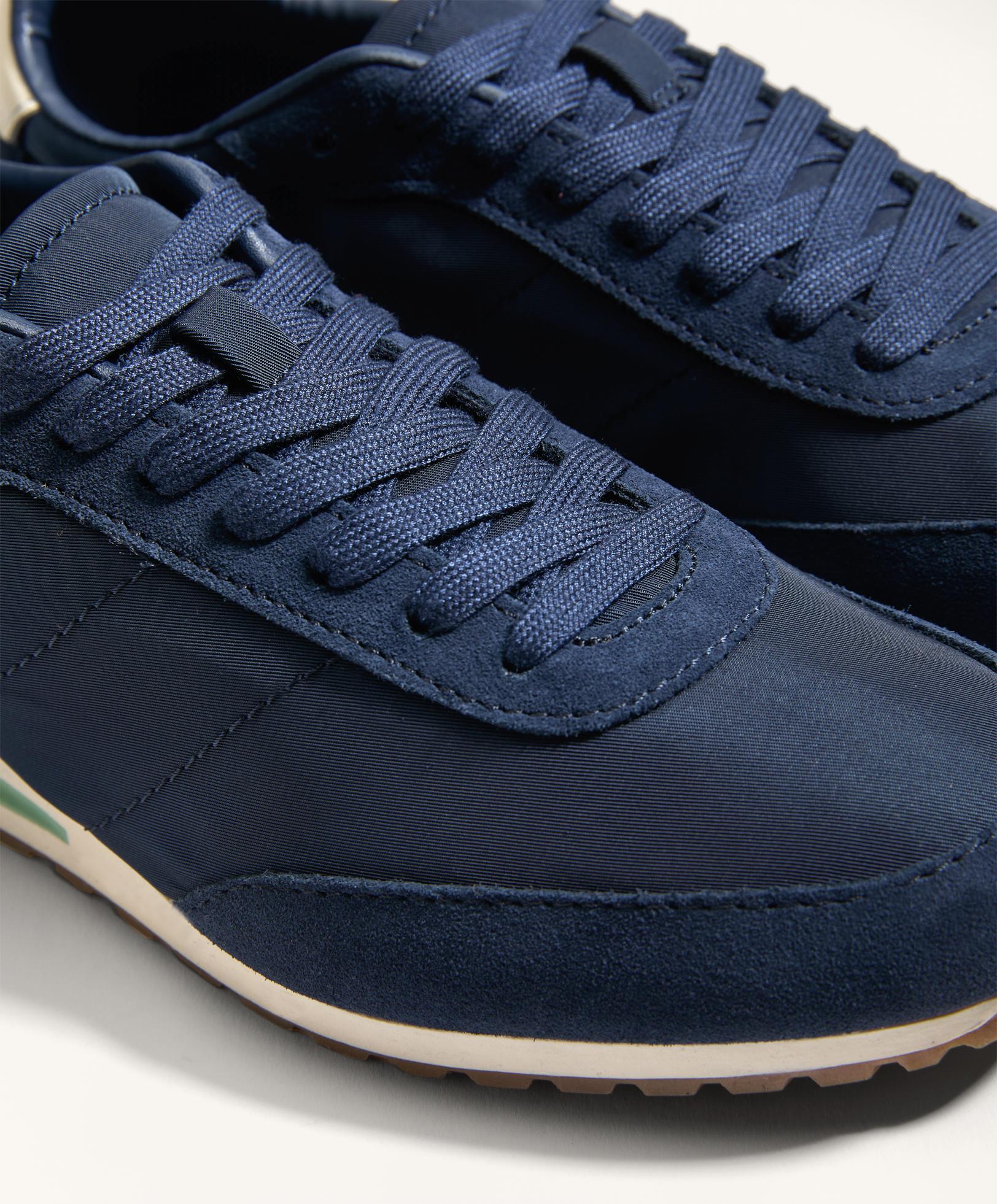 NYLON TRAINERS WITH SPLIT LEATHER PIECES