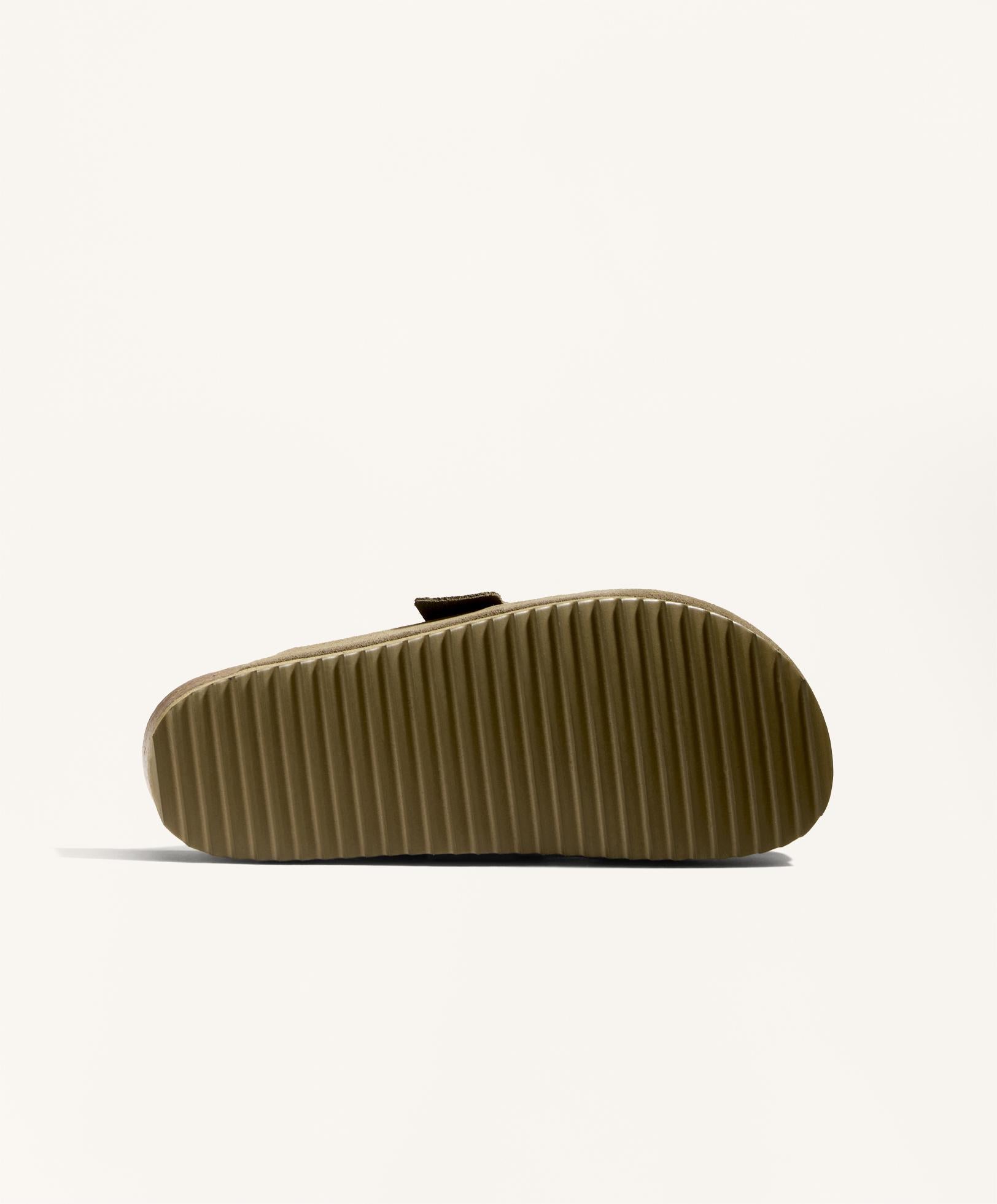 BUCKLED SPLIT LEATHER MULES