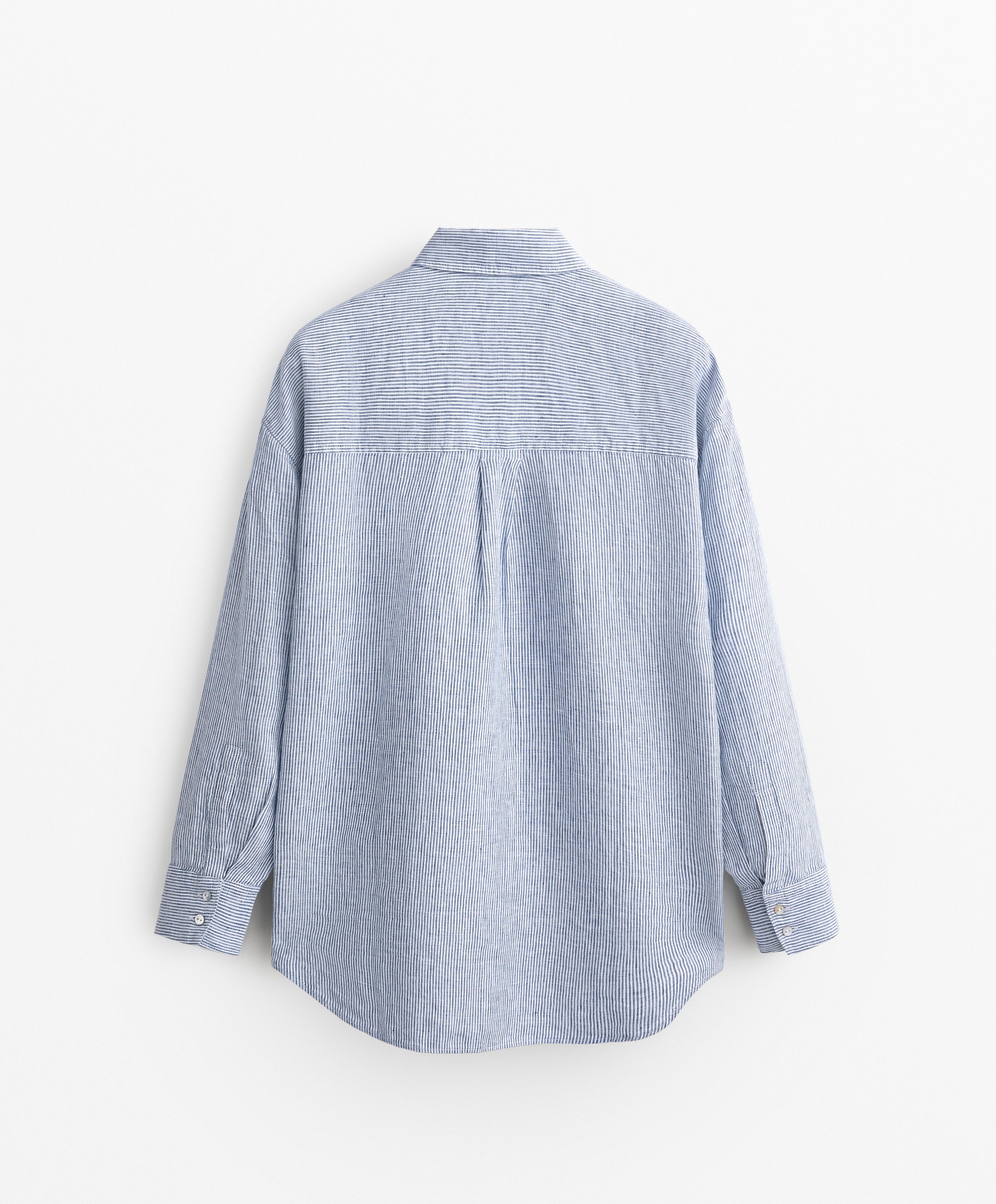 100% LINEN RELAXED STRIPED SHIRT