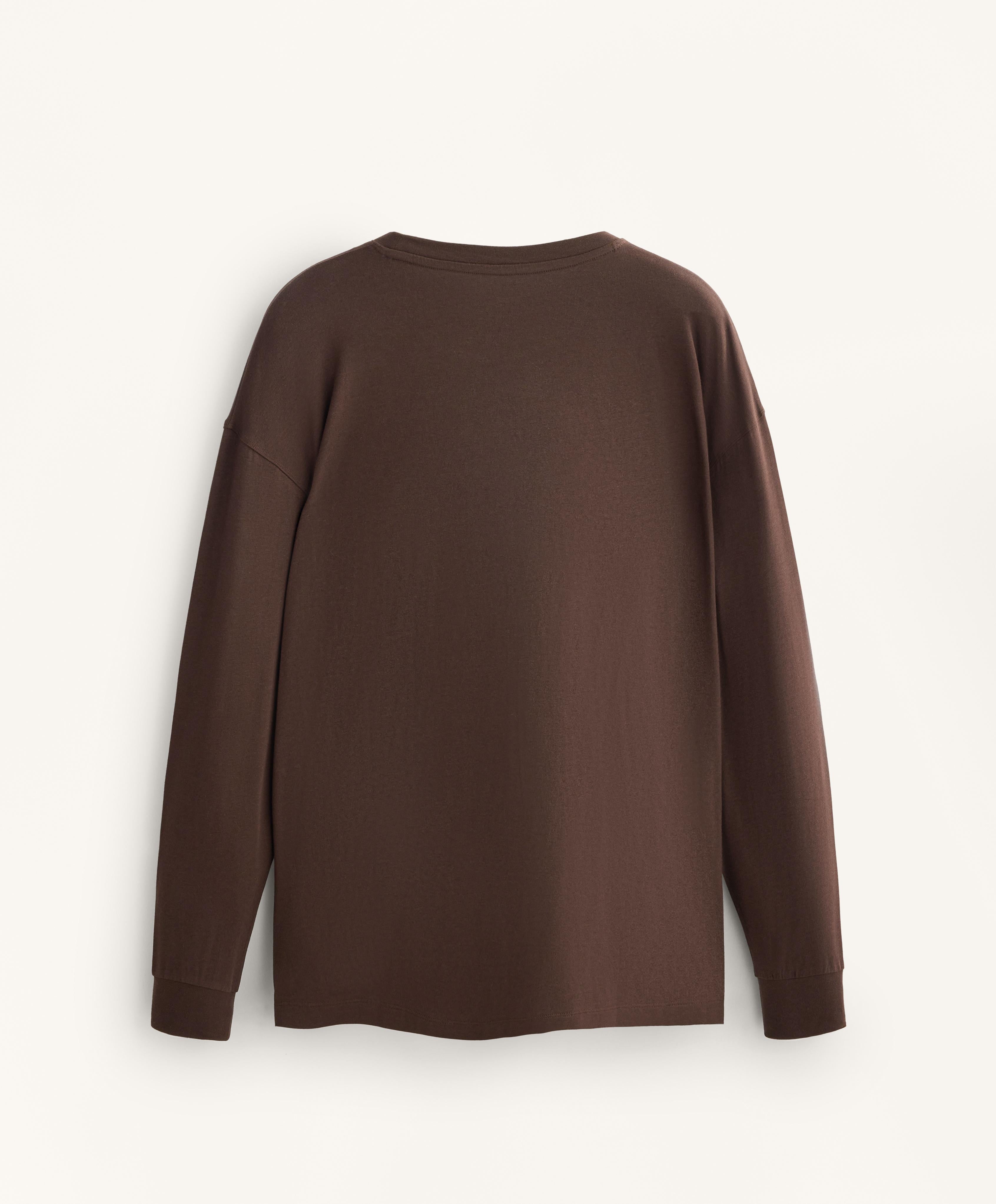 LONG SLEEVE COTTON BLEND T SHIRT.