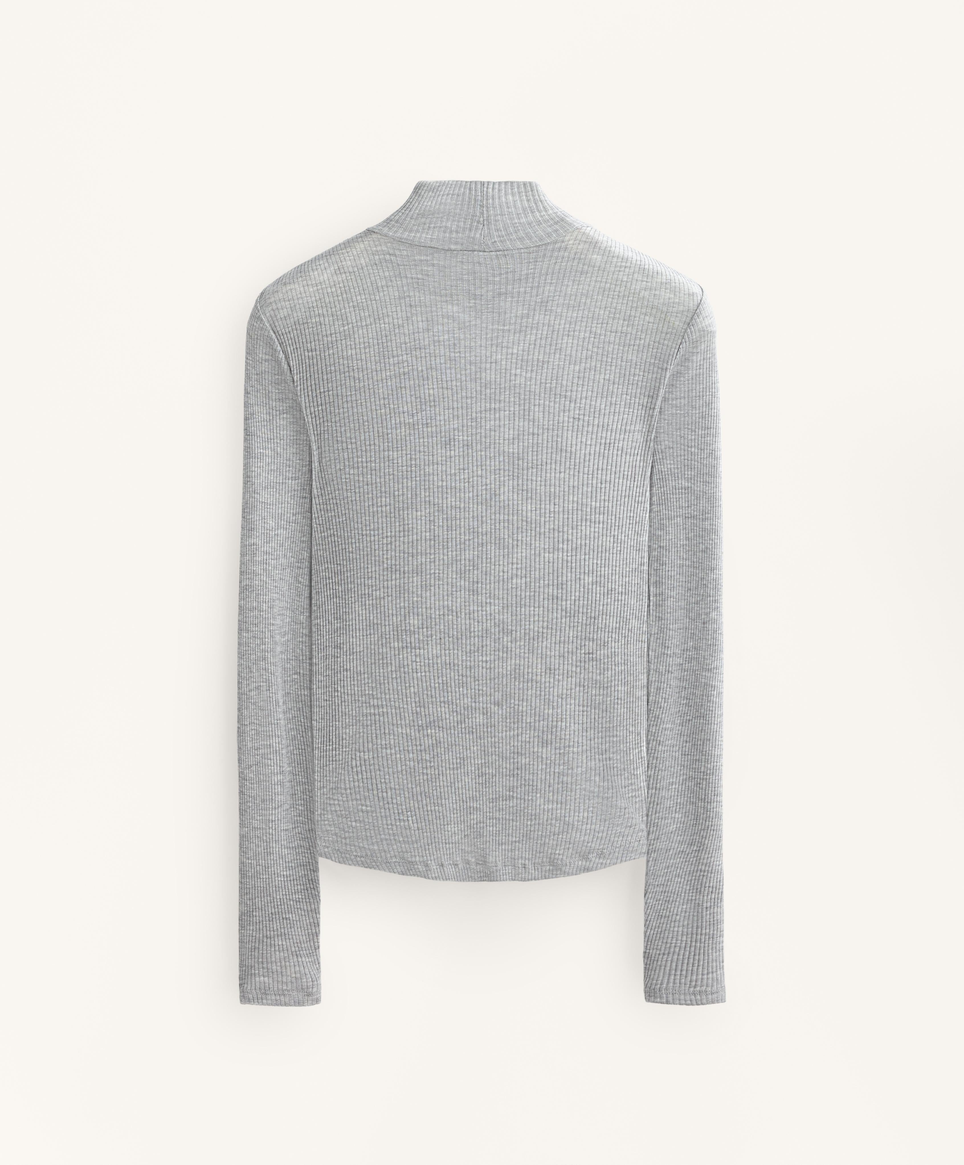 HIGH NECK RIB T SHIRT WITH LYOCELL