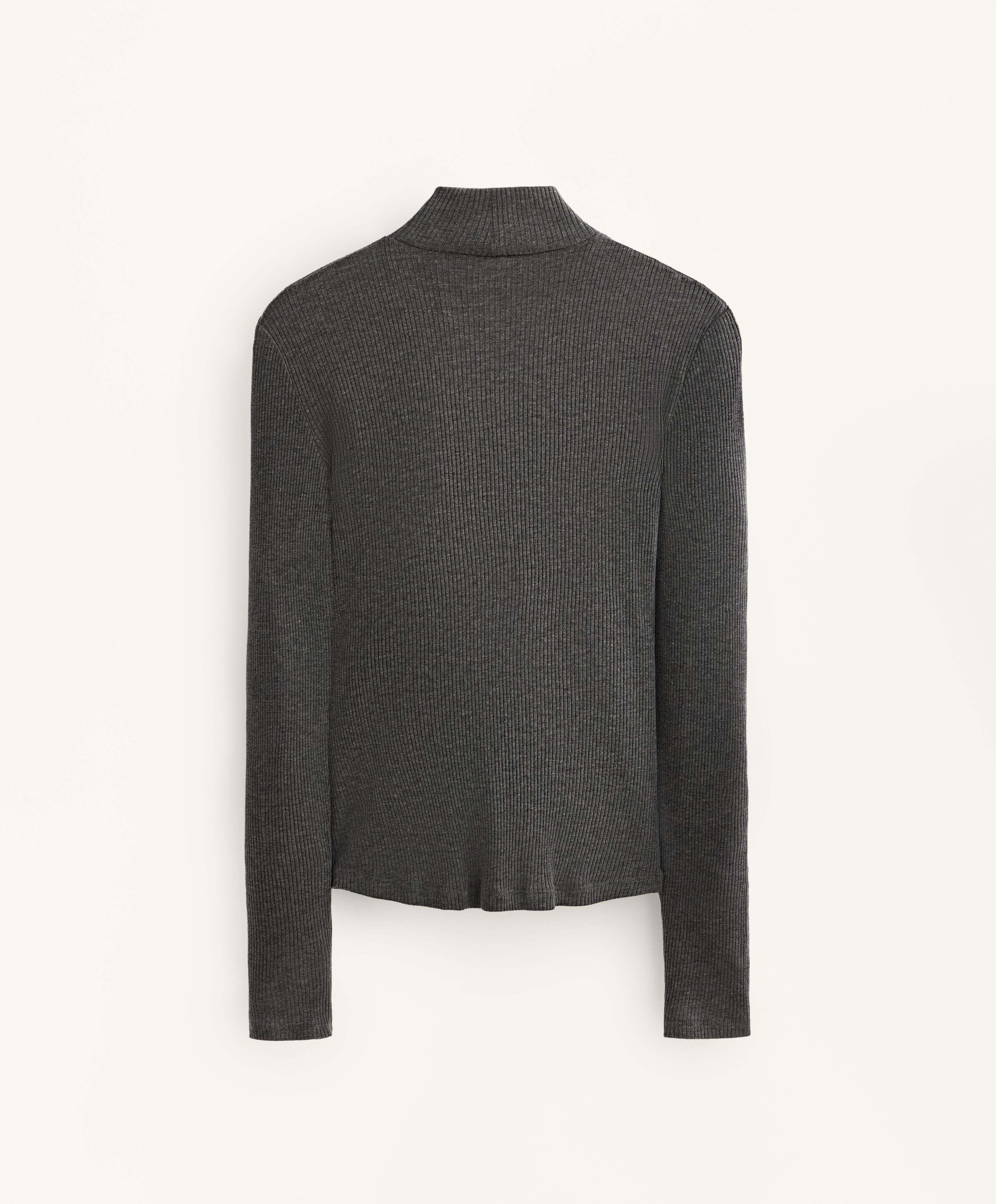 HIGH NECK RIB T SHIRT WITH LYOCELL
