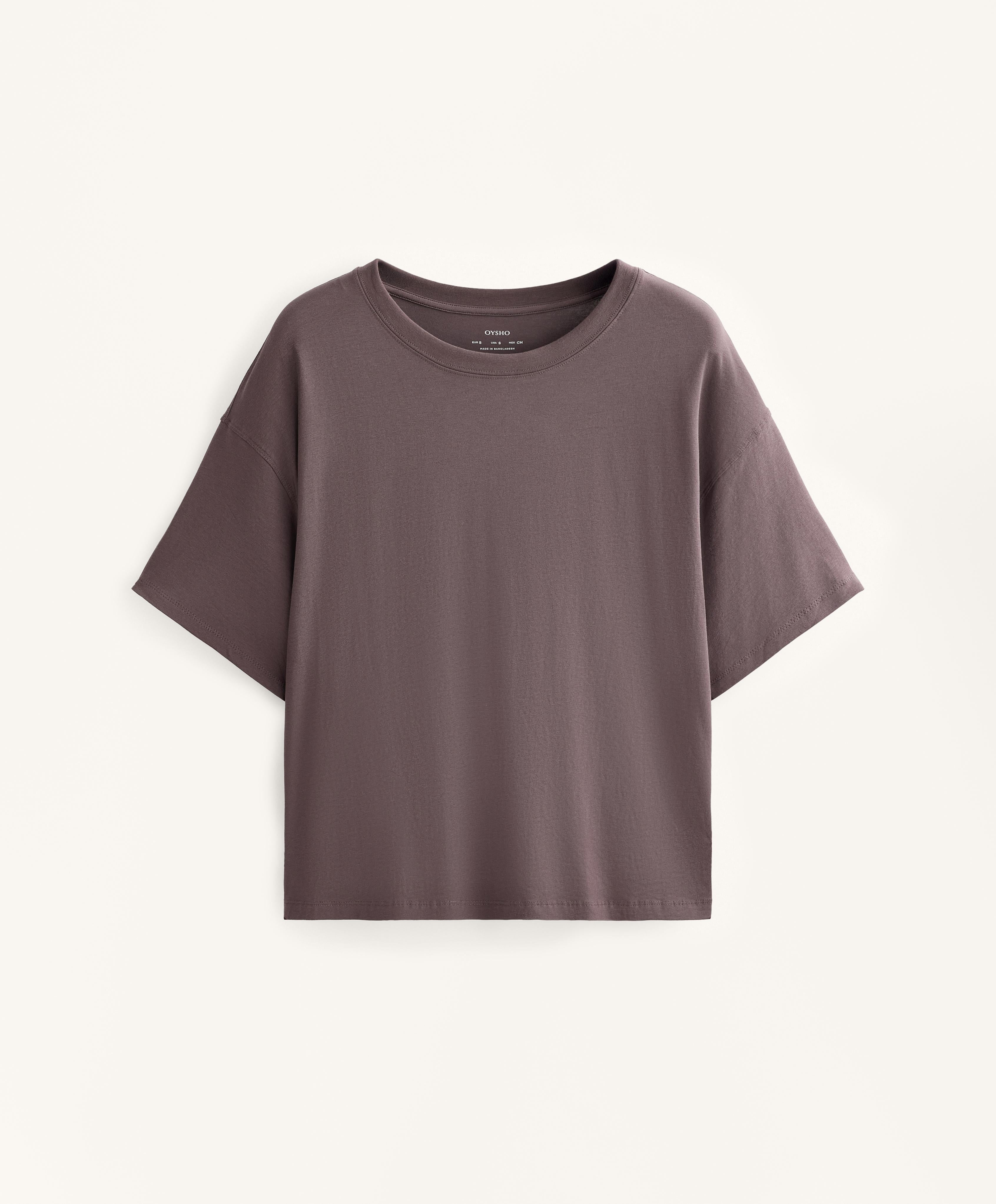 BOXY SHORT SLEEVE COTTON BLEND T SHIRT
