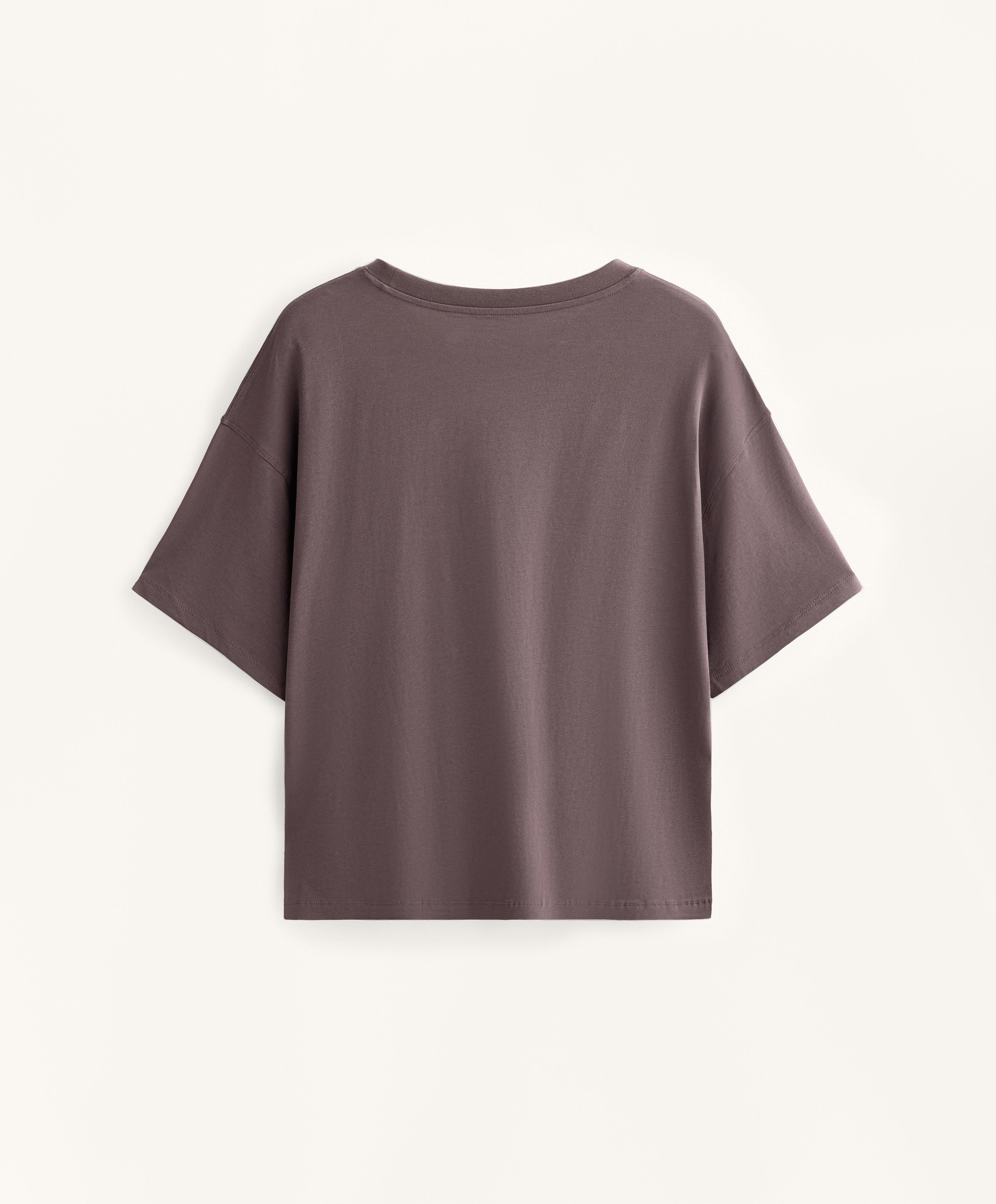 BOXY SHORT SLEEVE COTTON BLEND T SHIRT