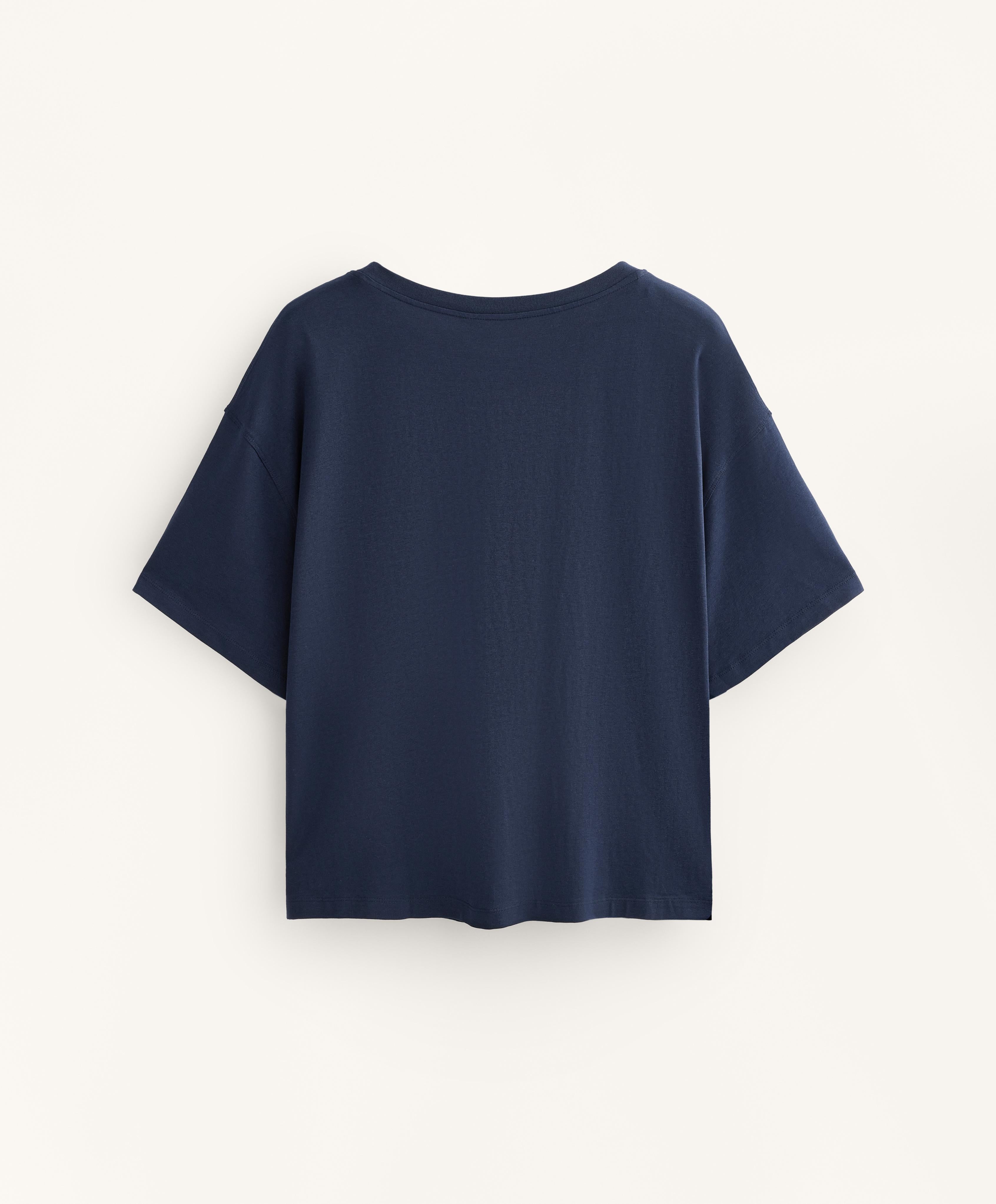 BOXY SHORT SLEEVE COTTON BLEND T SHIRT