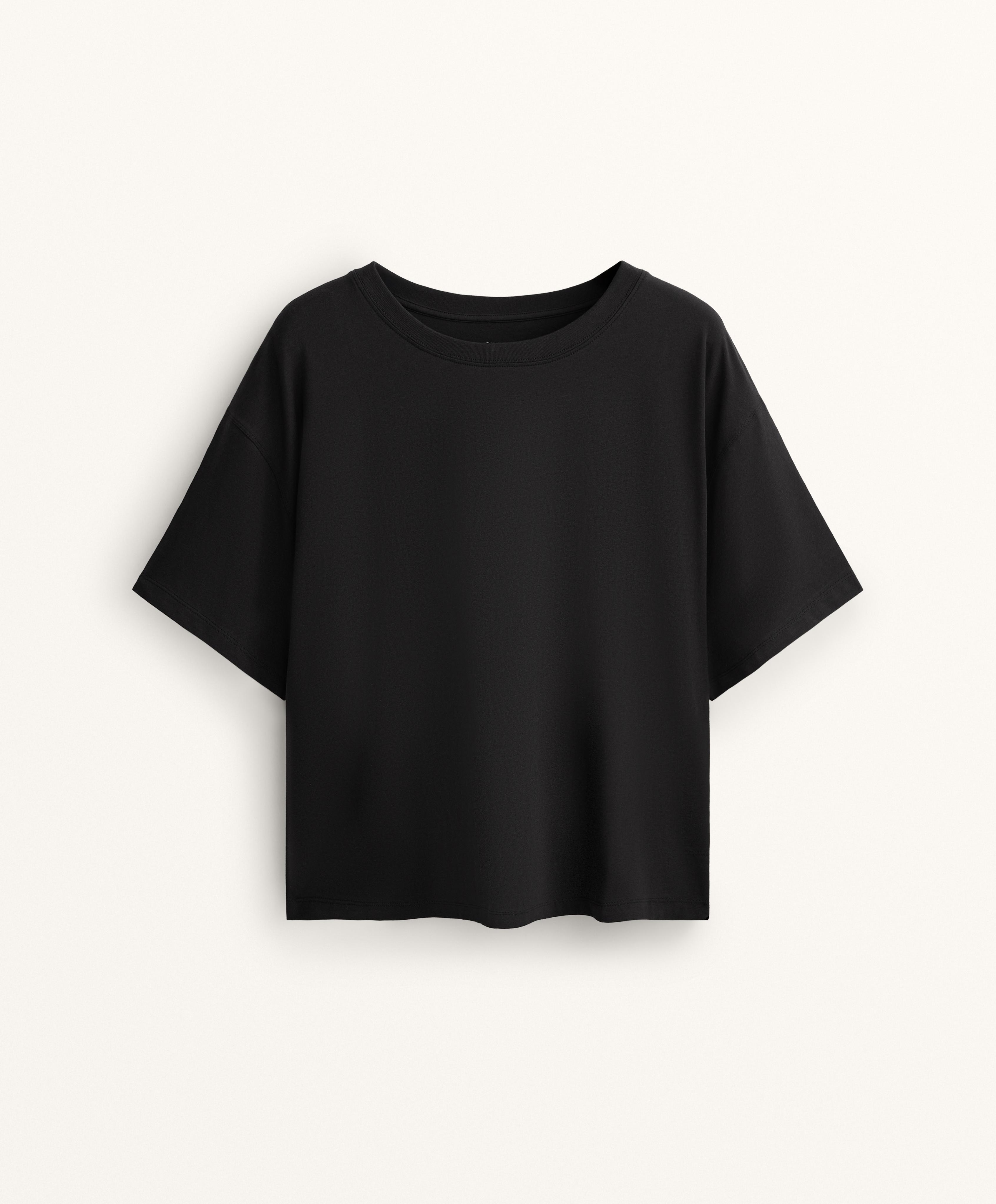BOXY SHORT SLEEVE COTTON BLEND T SHIRT