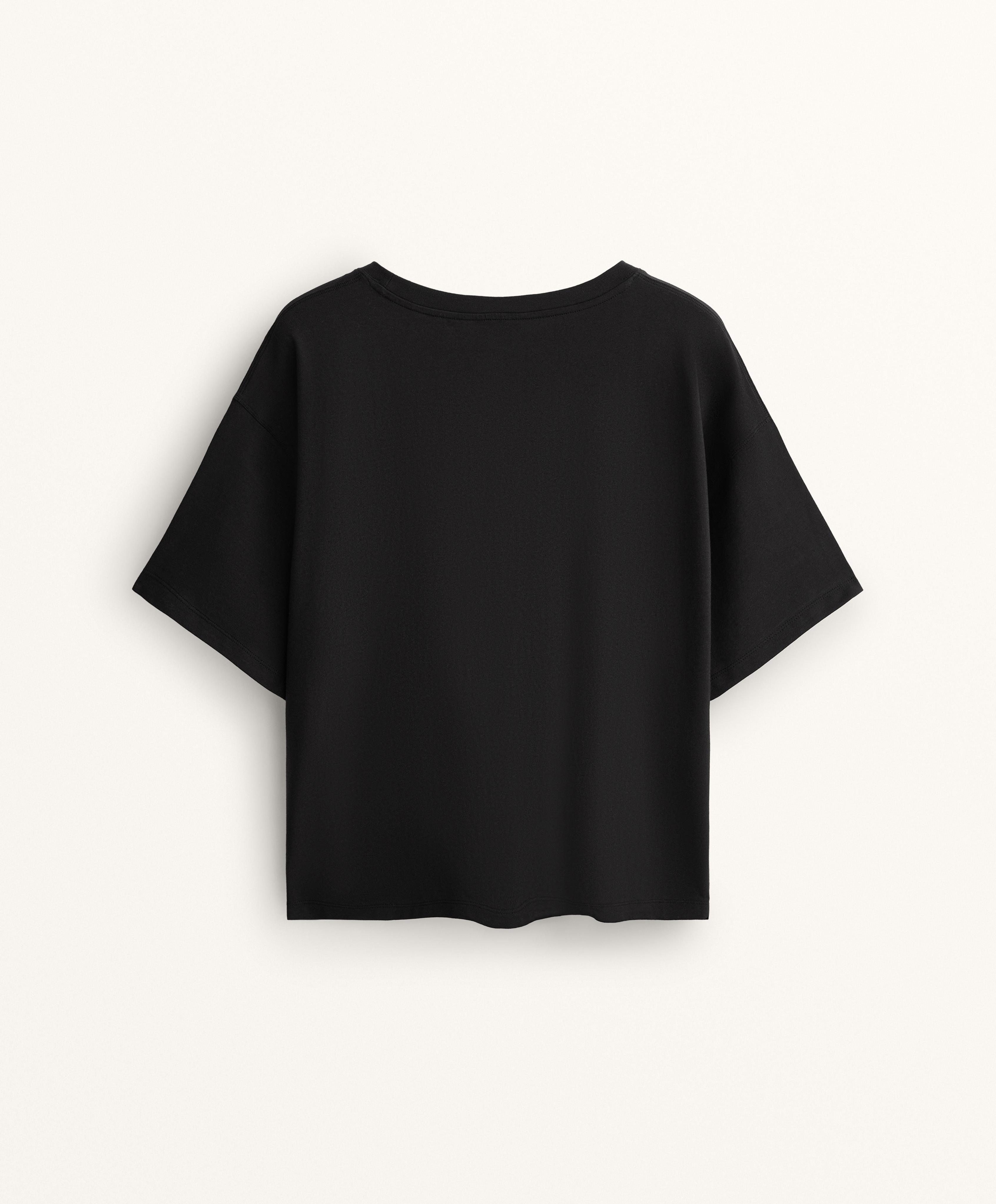 BOXY SHORT SLEEVE COTTON BLEND T SHIRT