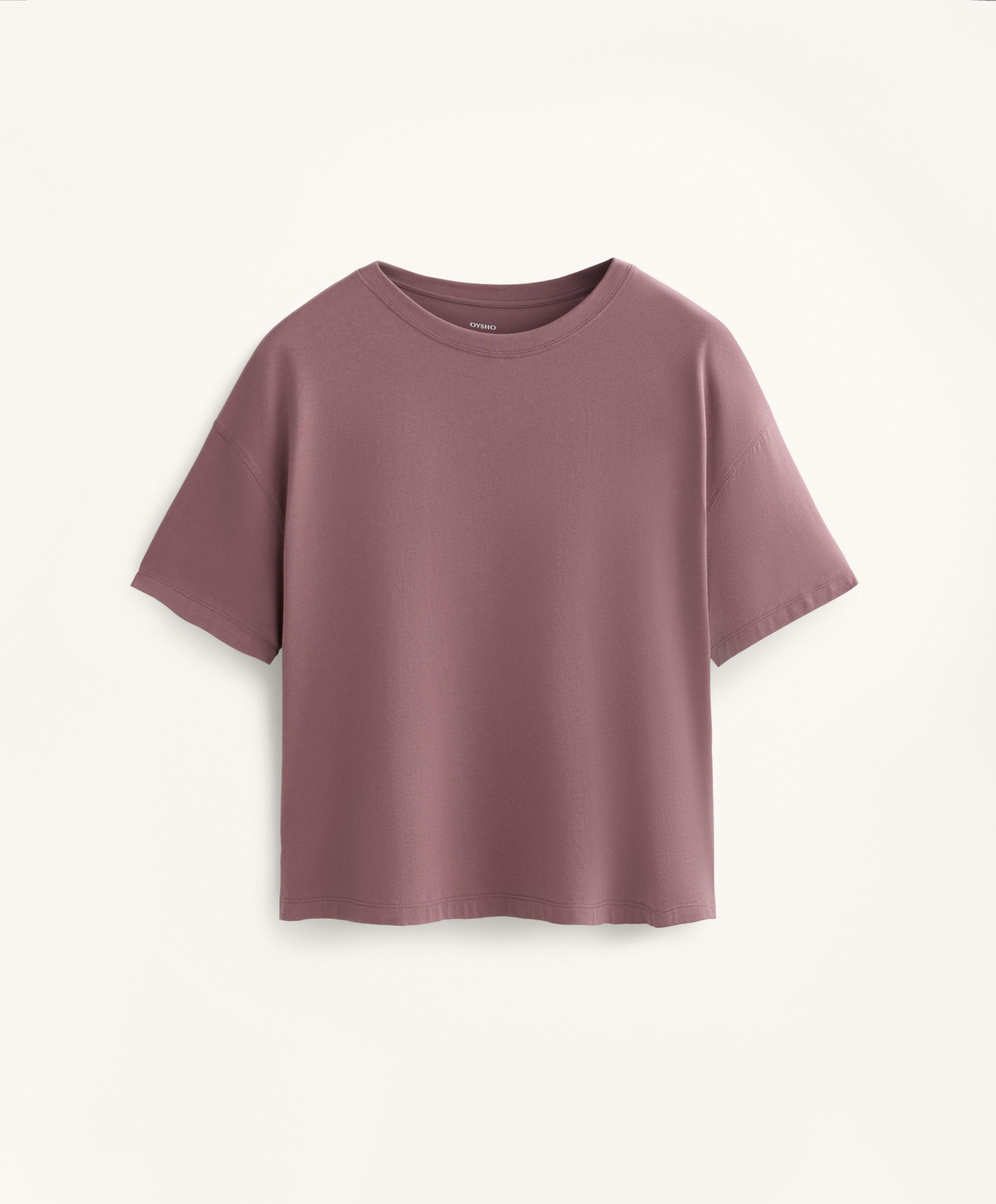 BOXY SHORT SLEEVE COTTON BLEND T SHIRT