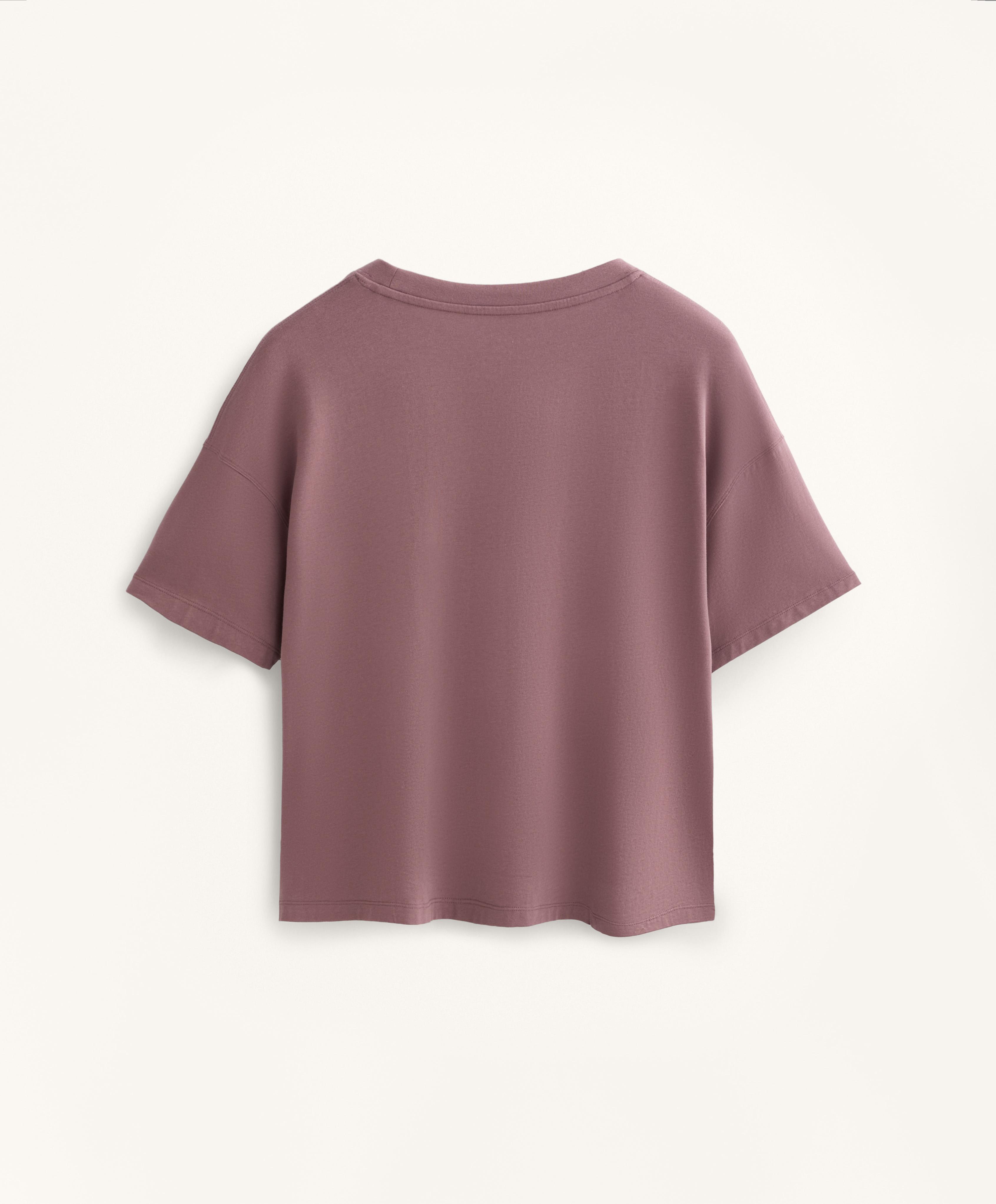 BOXY SHORT SLEEVE COTTON BLEND T SHIRT