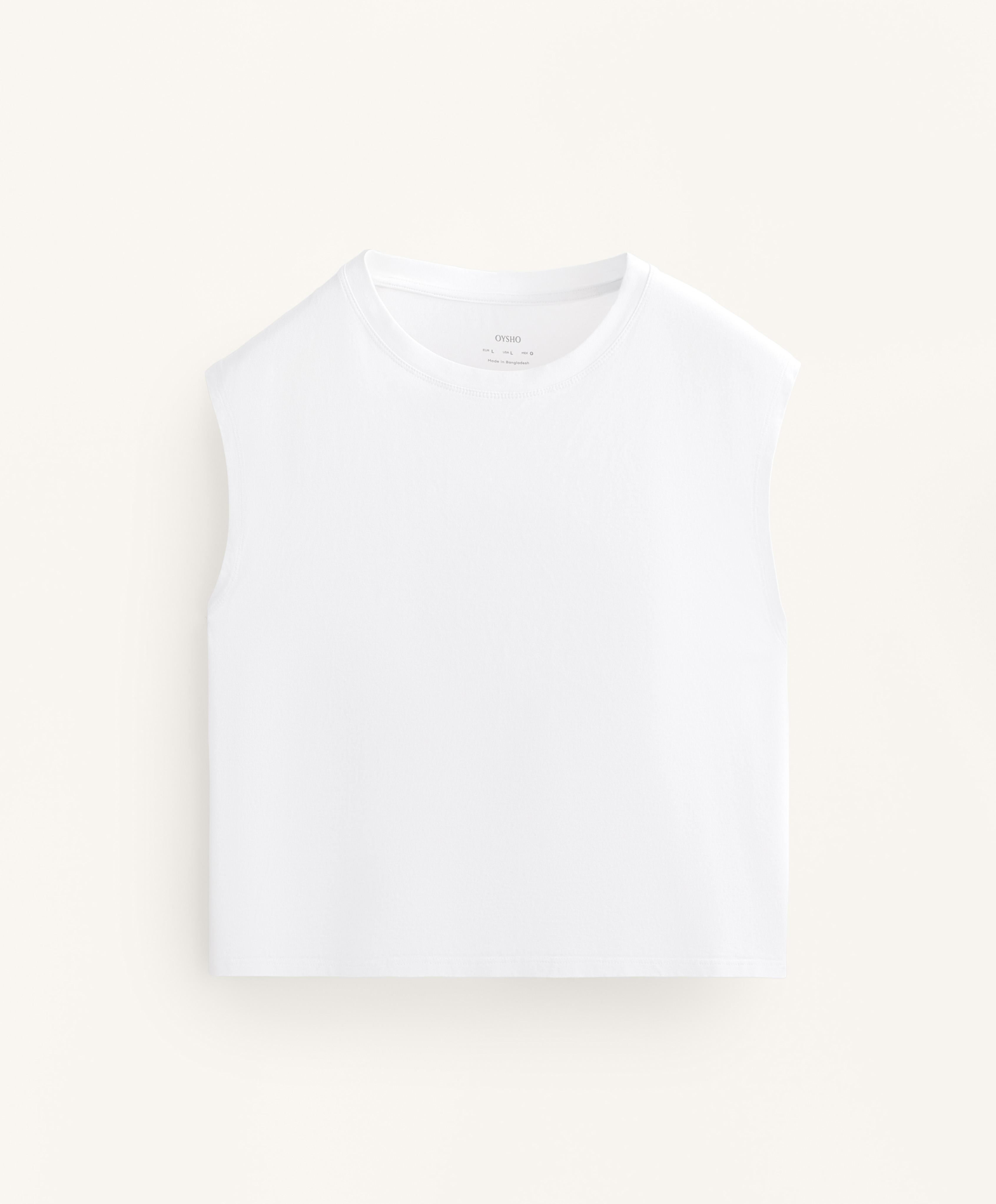 COTTON BLEND SLEEVELESS T SHIRT