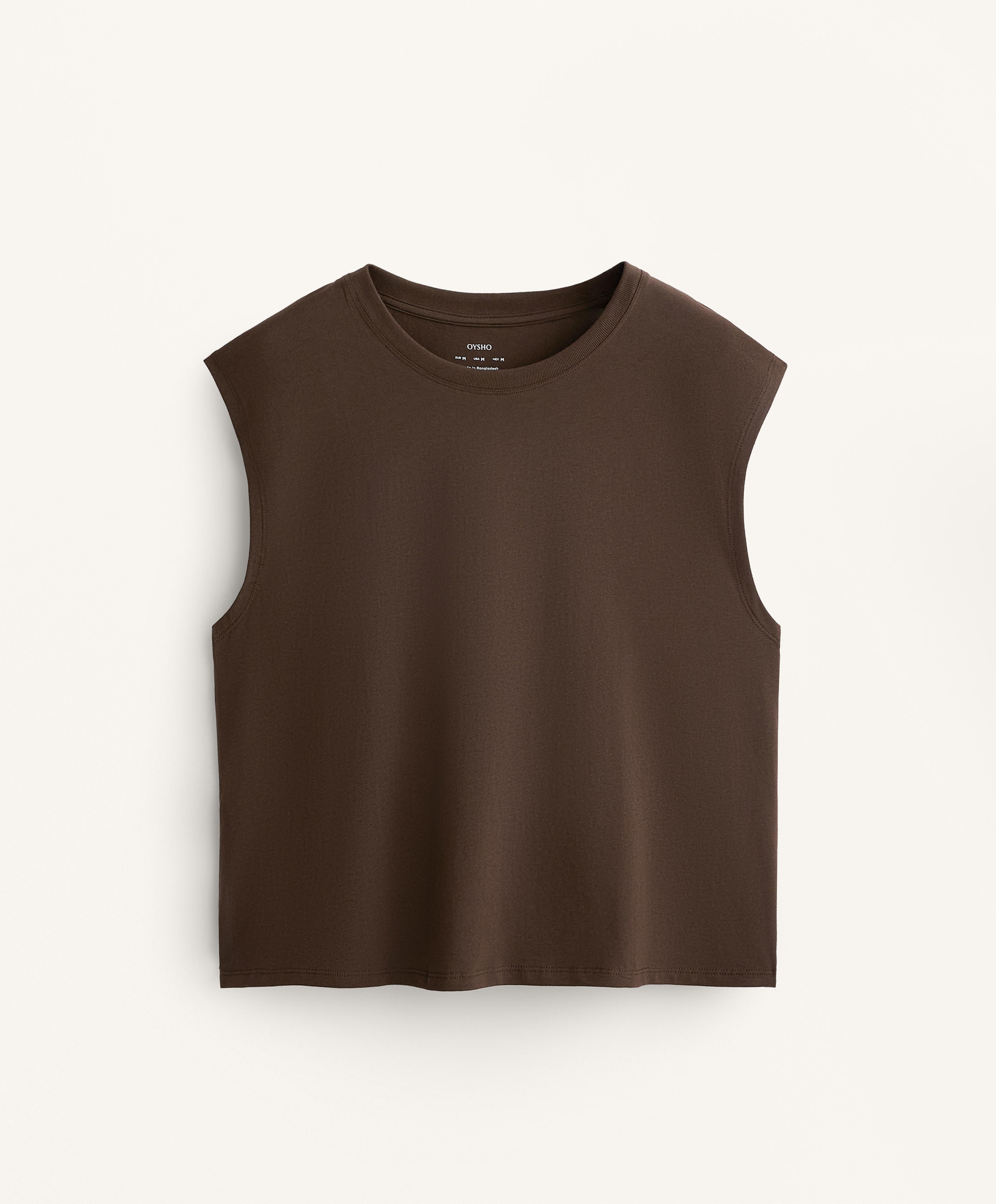 COTTON BLEND SLEEVELESS T SHIRT