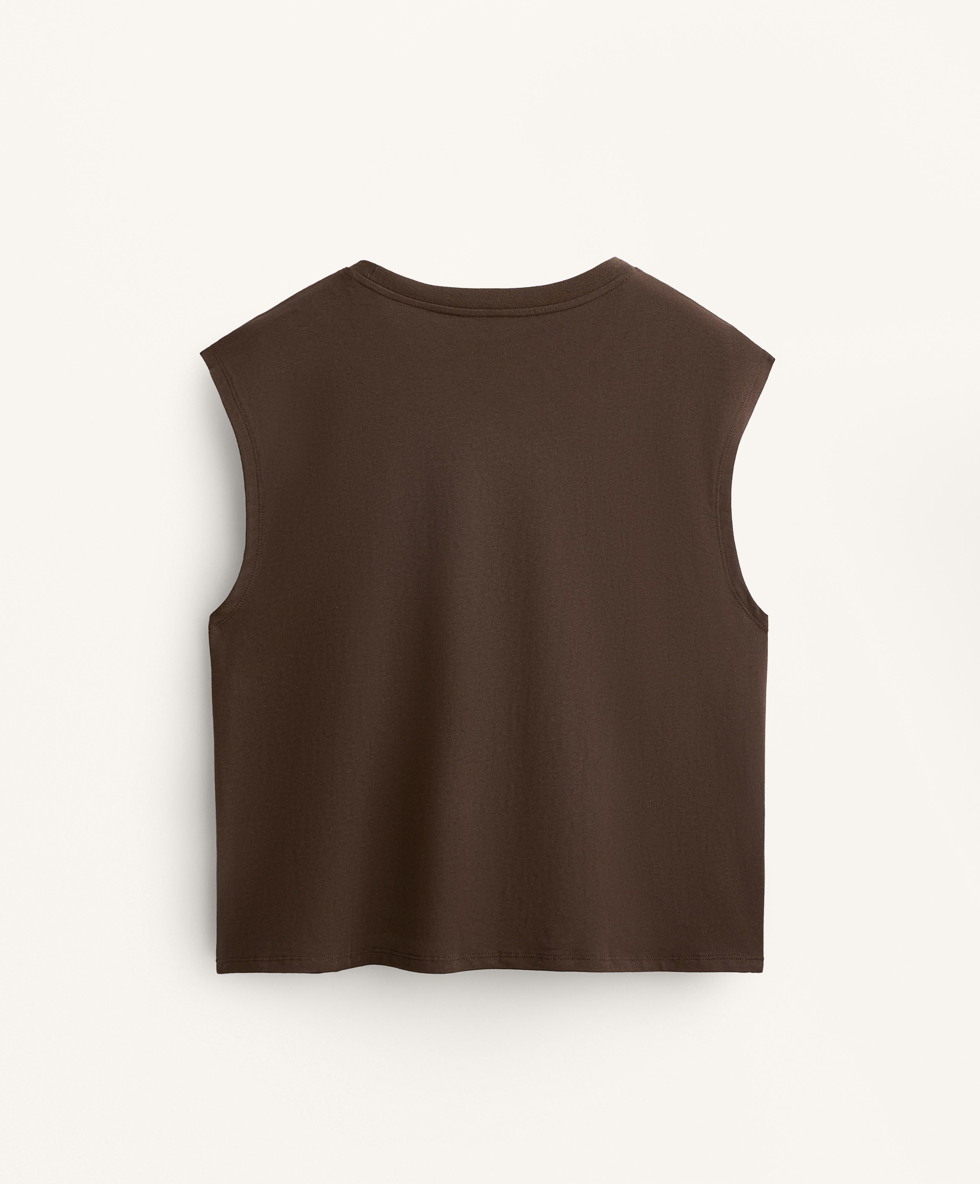 COTTON BLEND SLEEVELESS T SHIRT