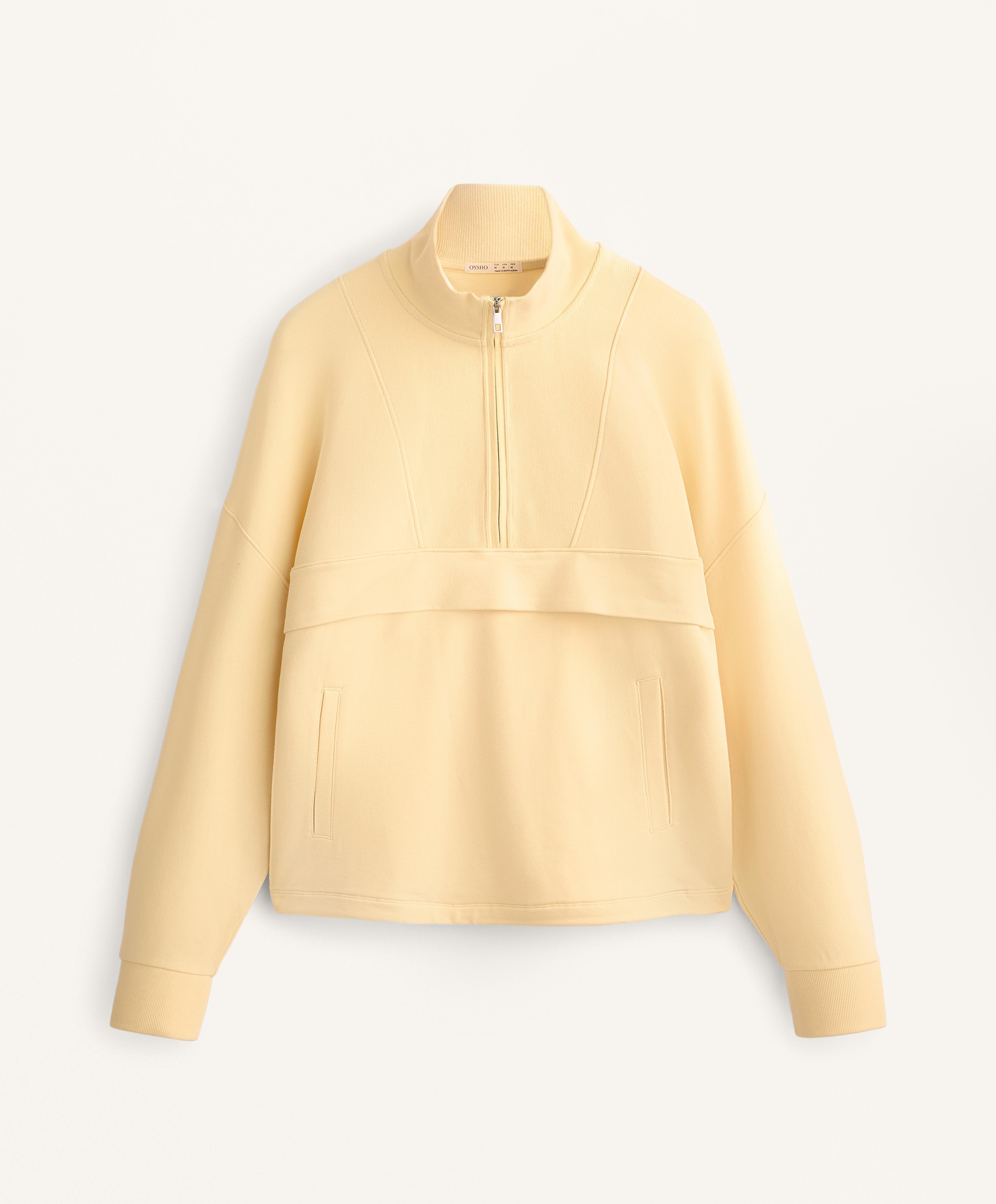 HIGH NECK SWEATSHIRT WITH COTTON AND MODAL