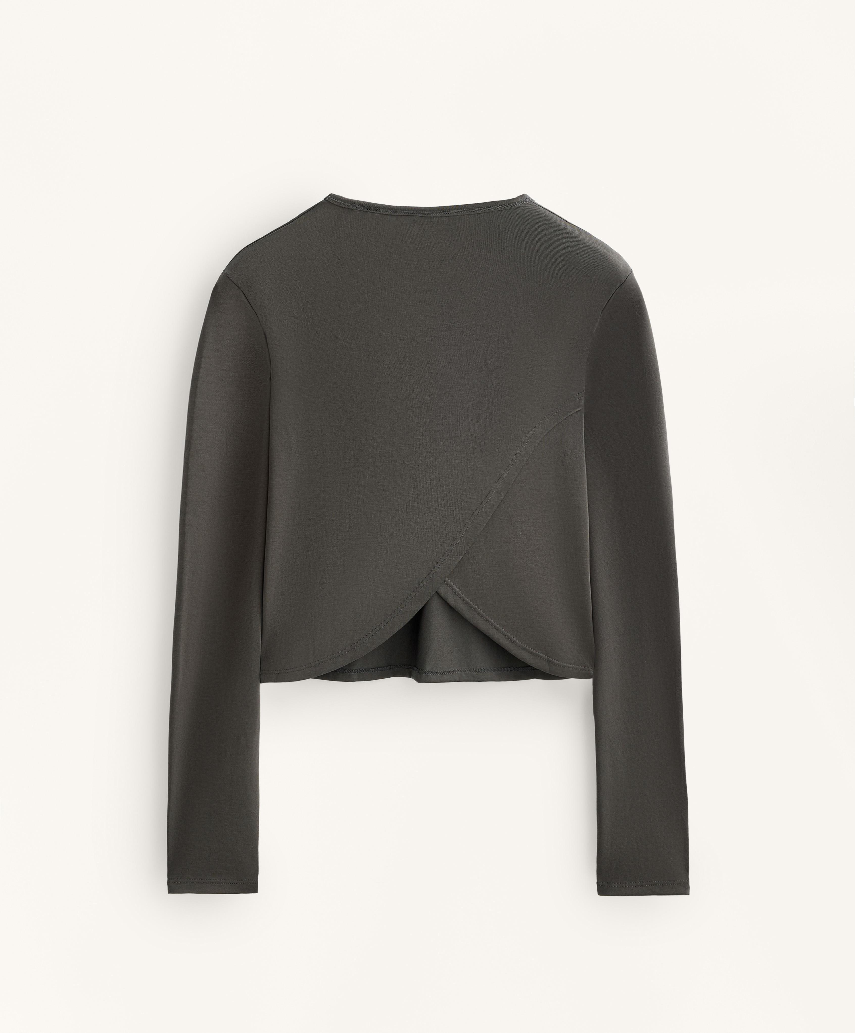 CROSS BACK CROPPED T SHIRT WITH MODAL