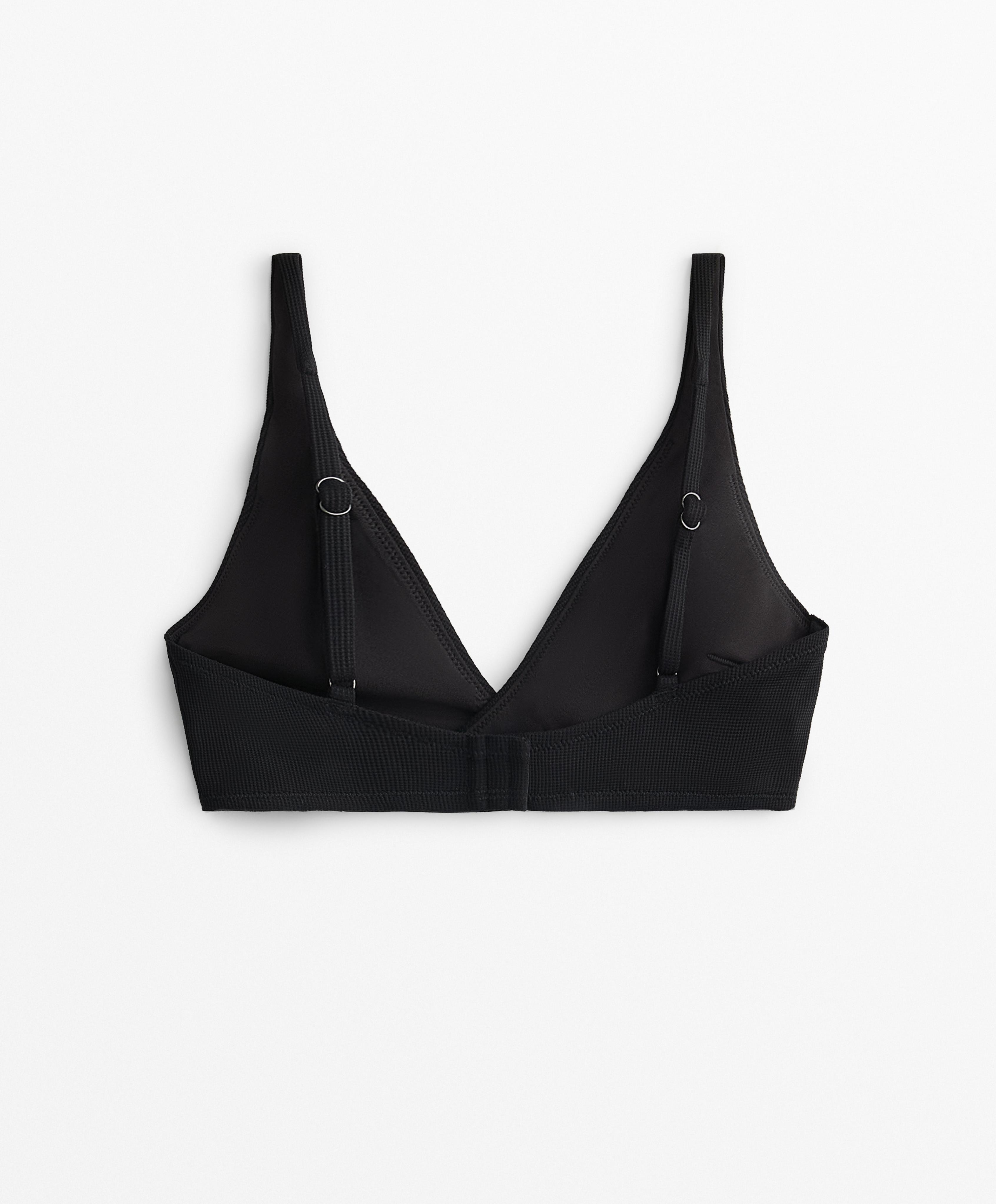 PIQUE CROSSOVER HALTER BIKINI TOP