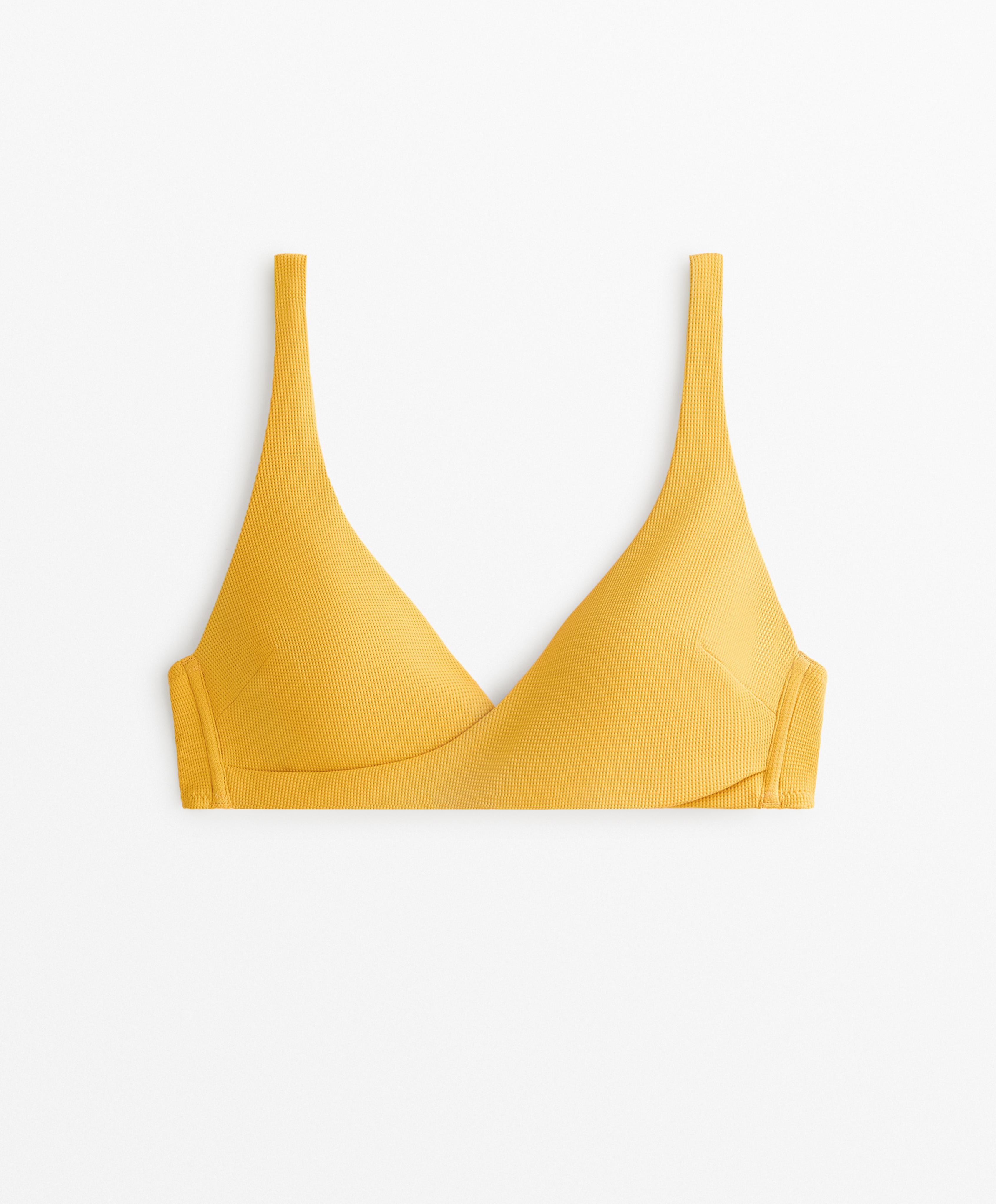 PIQUE CROSSOVER HALTERNECK BIKINI TOP