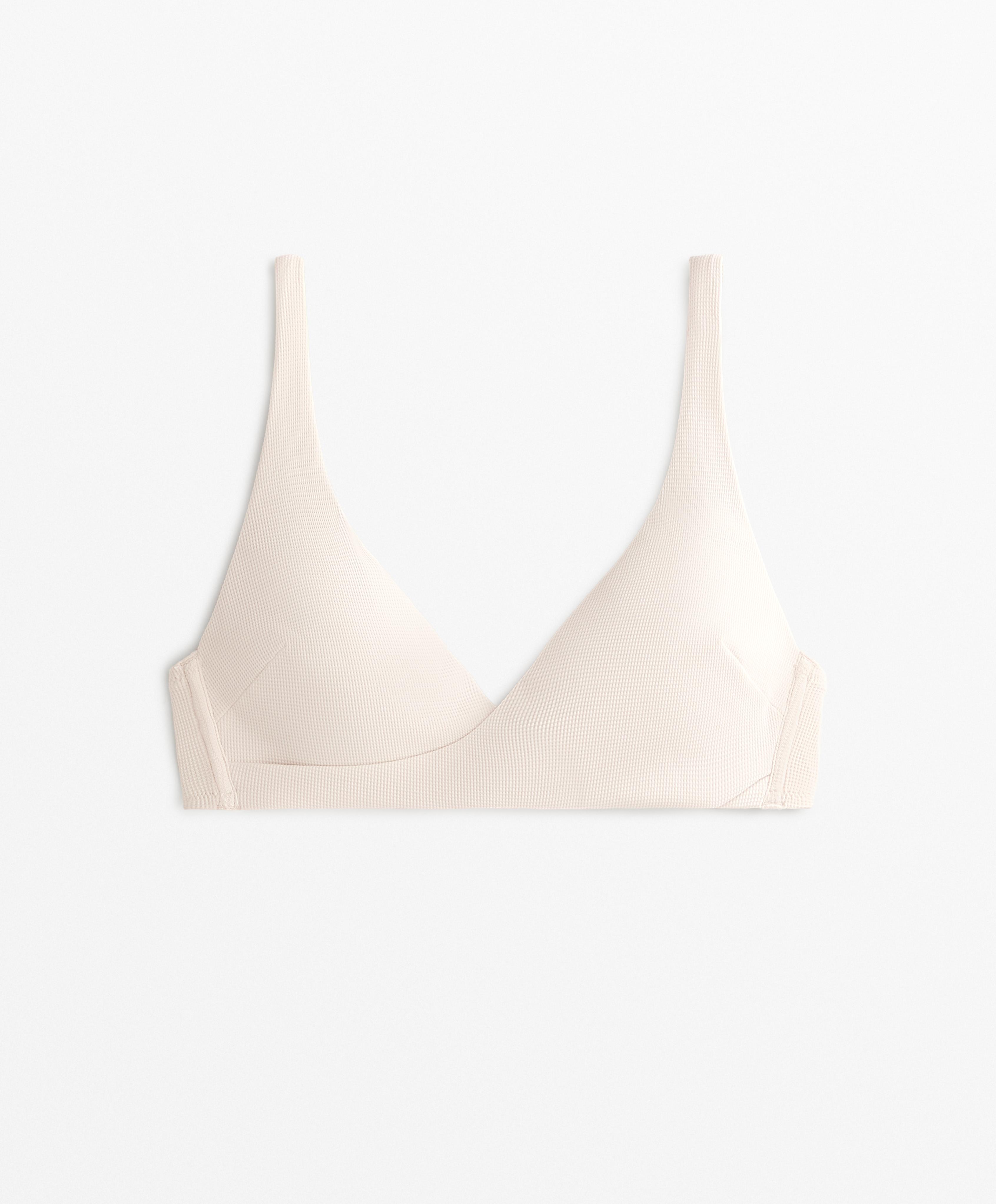 PIQUE CROSSOVER HALTERNECK BIKINI TOP