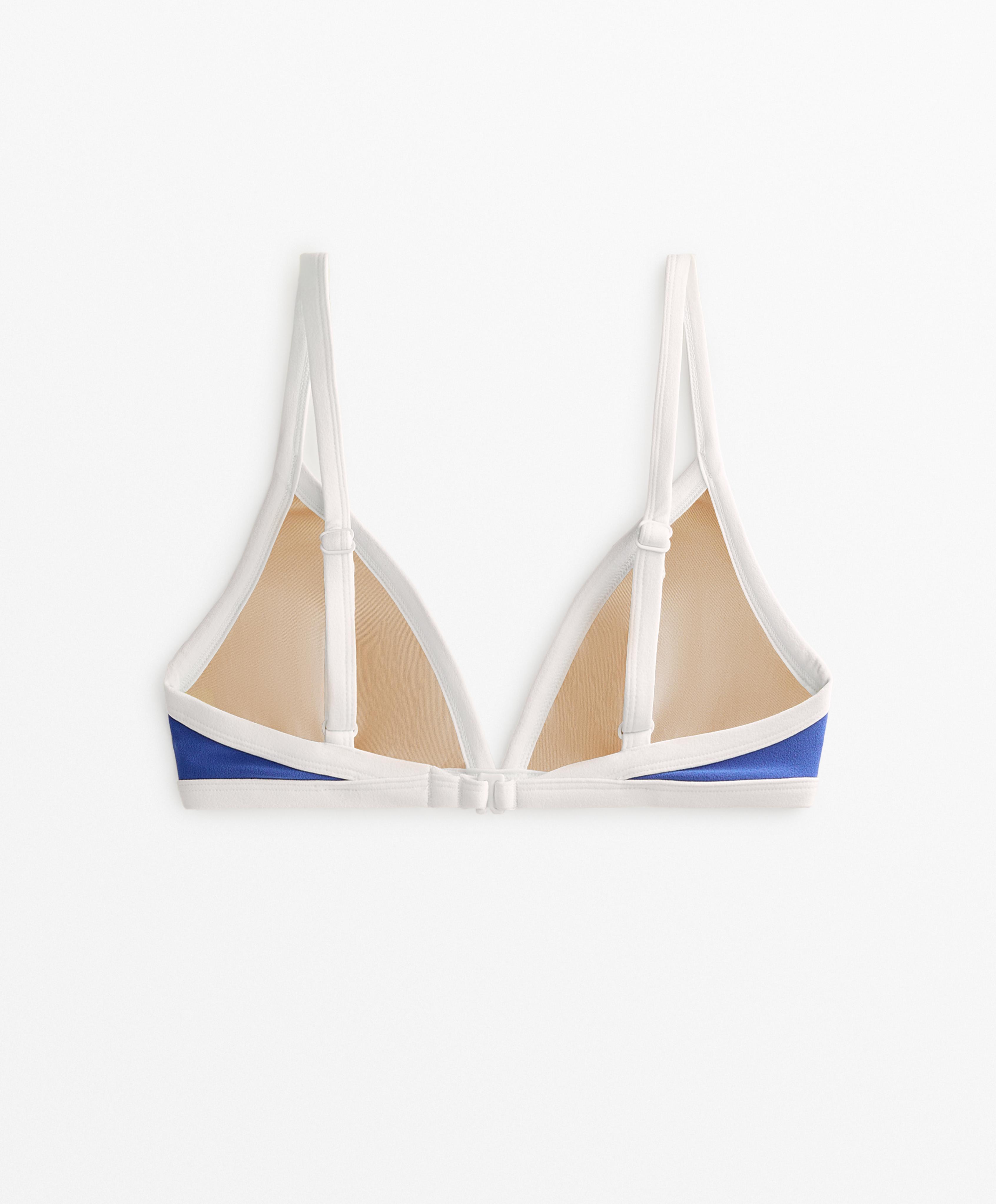 CONTRAST TRIM TRIANGLE BIKINI TOP
