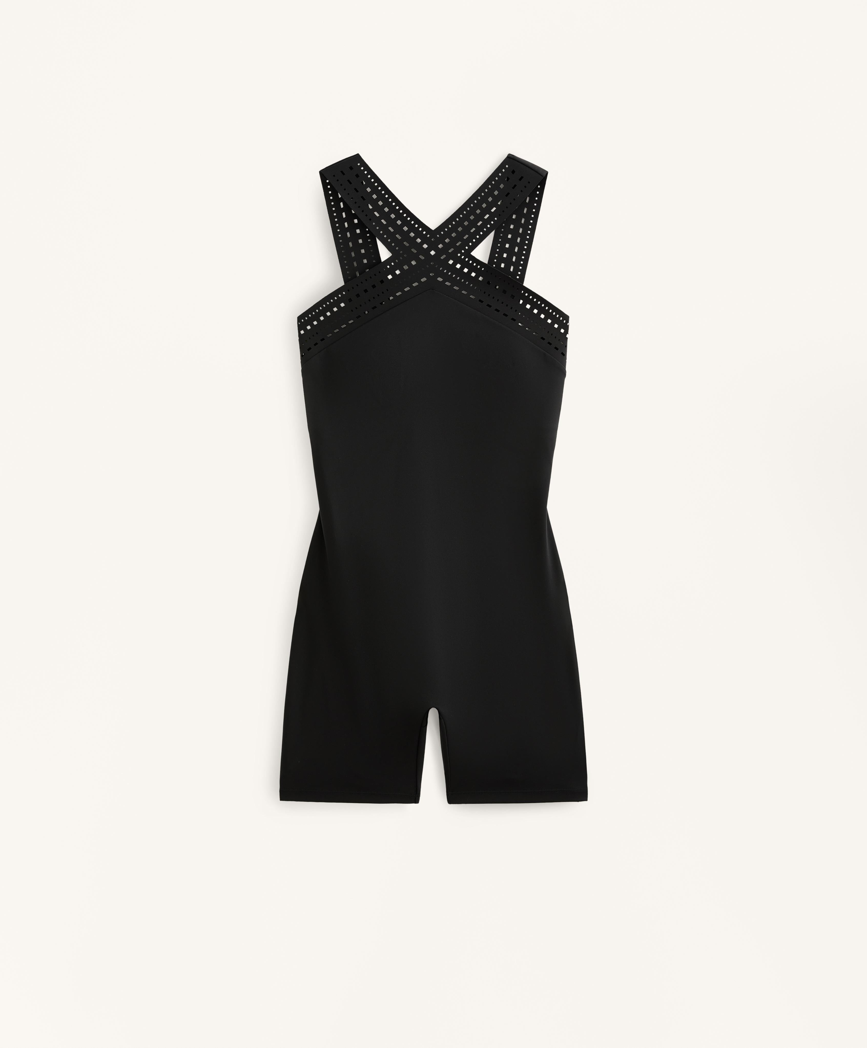 COMPRESSIVE CUTWORK SHORT JUMPSUIT
