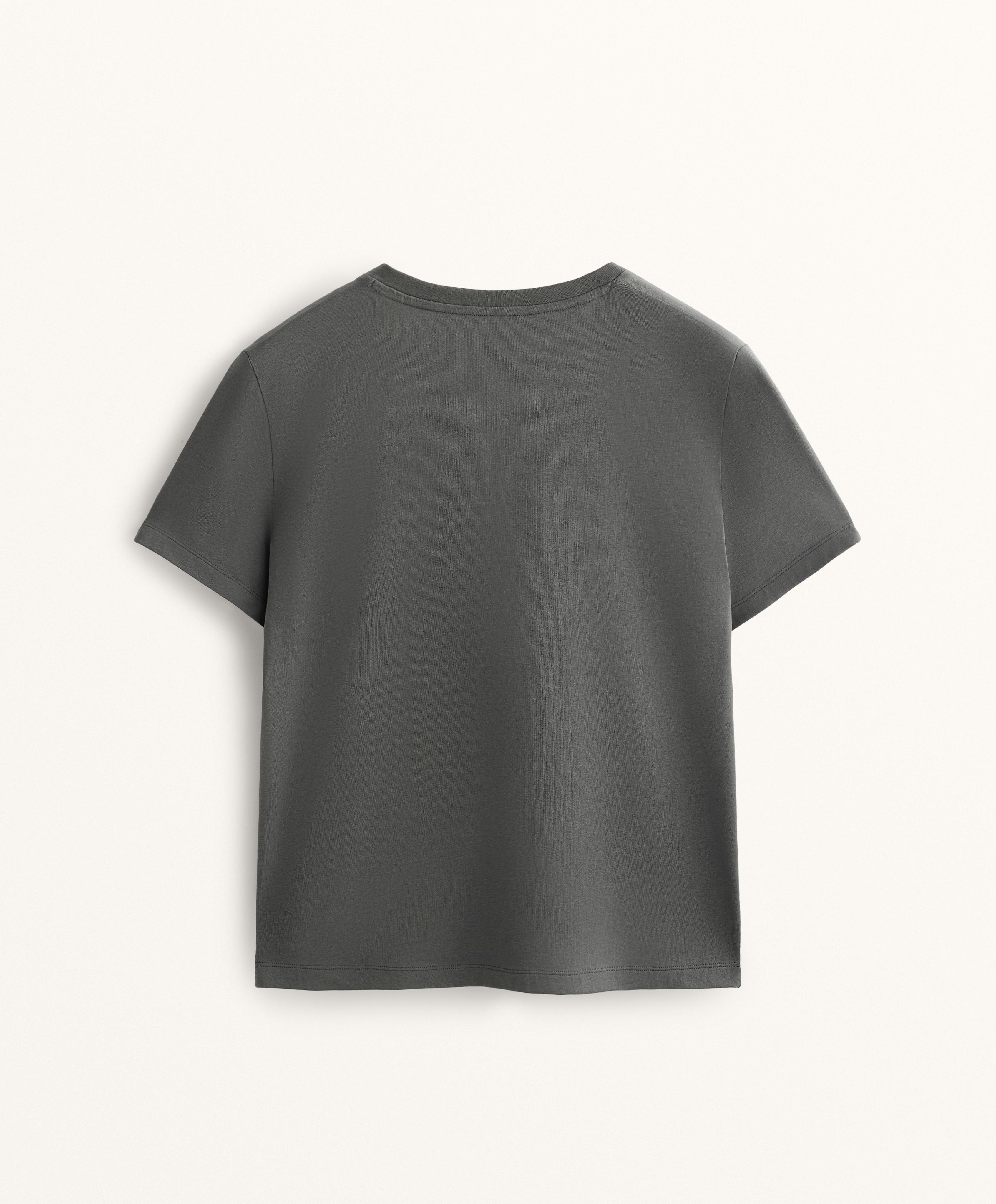 COTTON BLEND V NECK T SHIRT