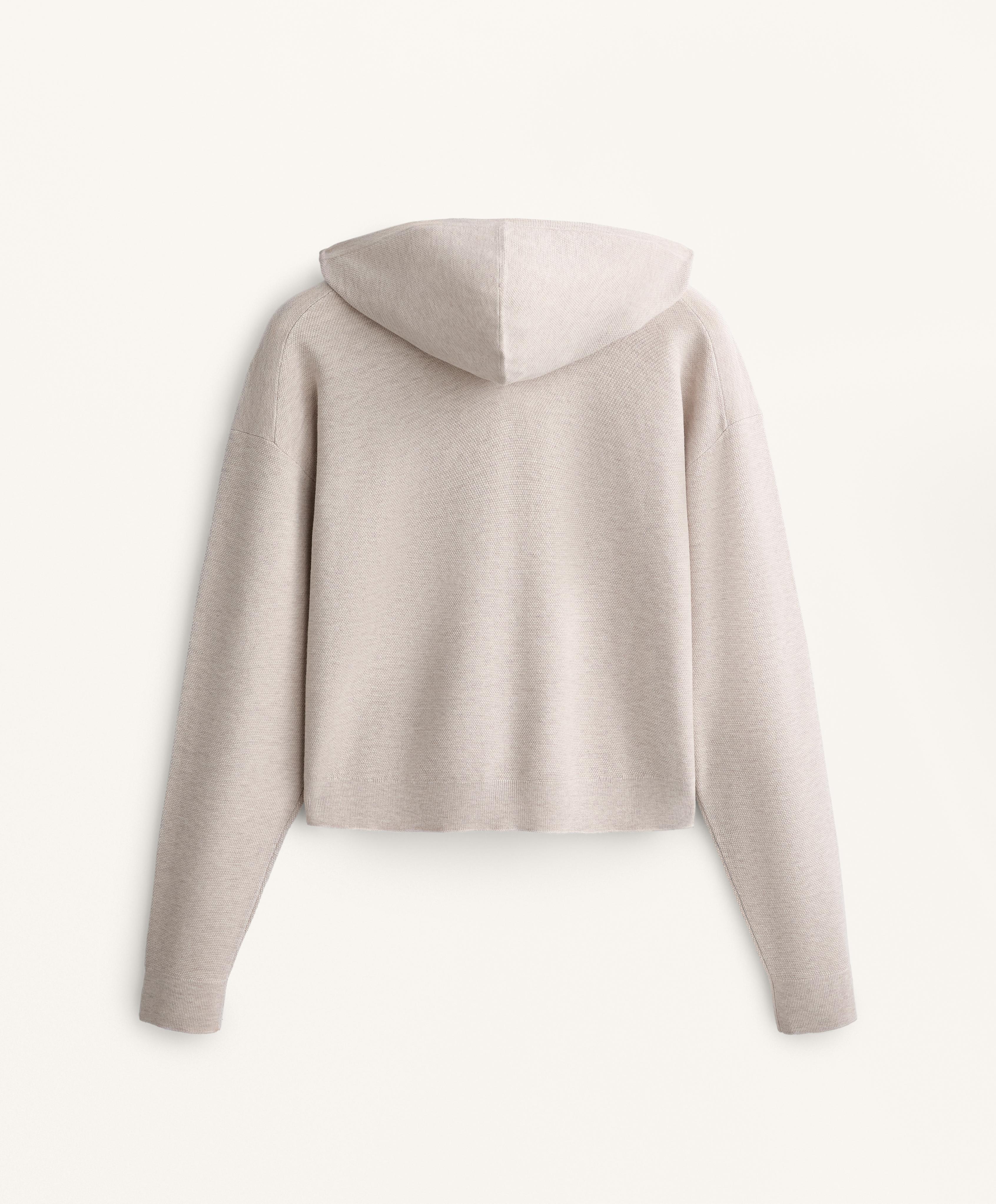 HOODED PIQUE KNIT JACKET