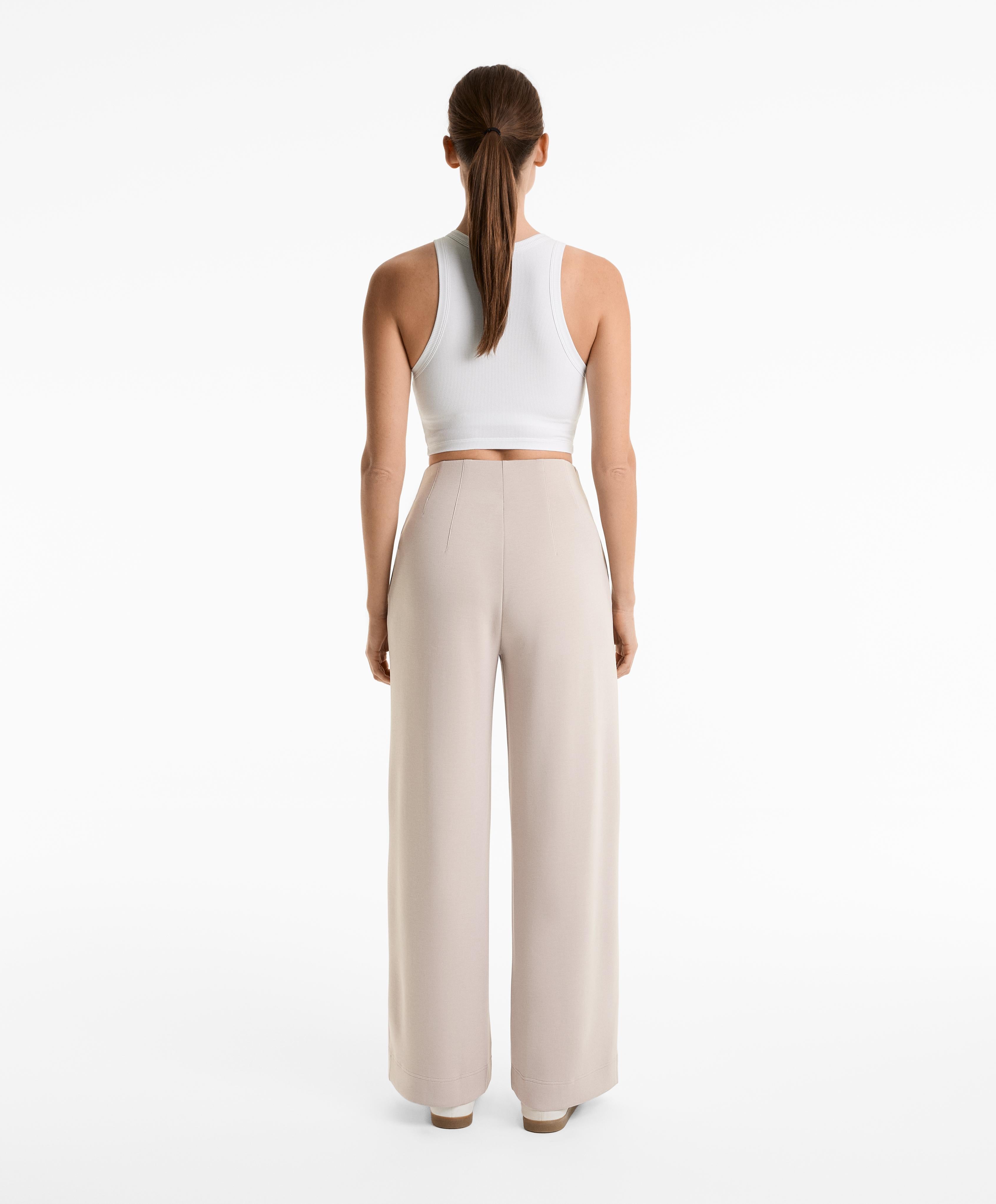 STRAIGHT LEG SOFT TOUCH MODAL TROUSERS WITH CREASE