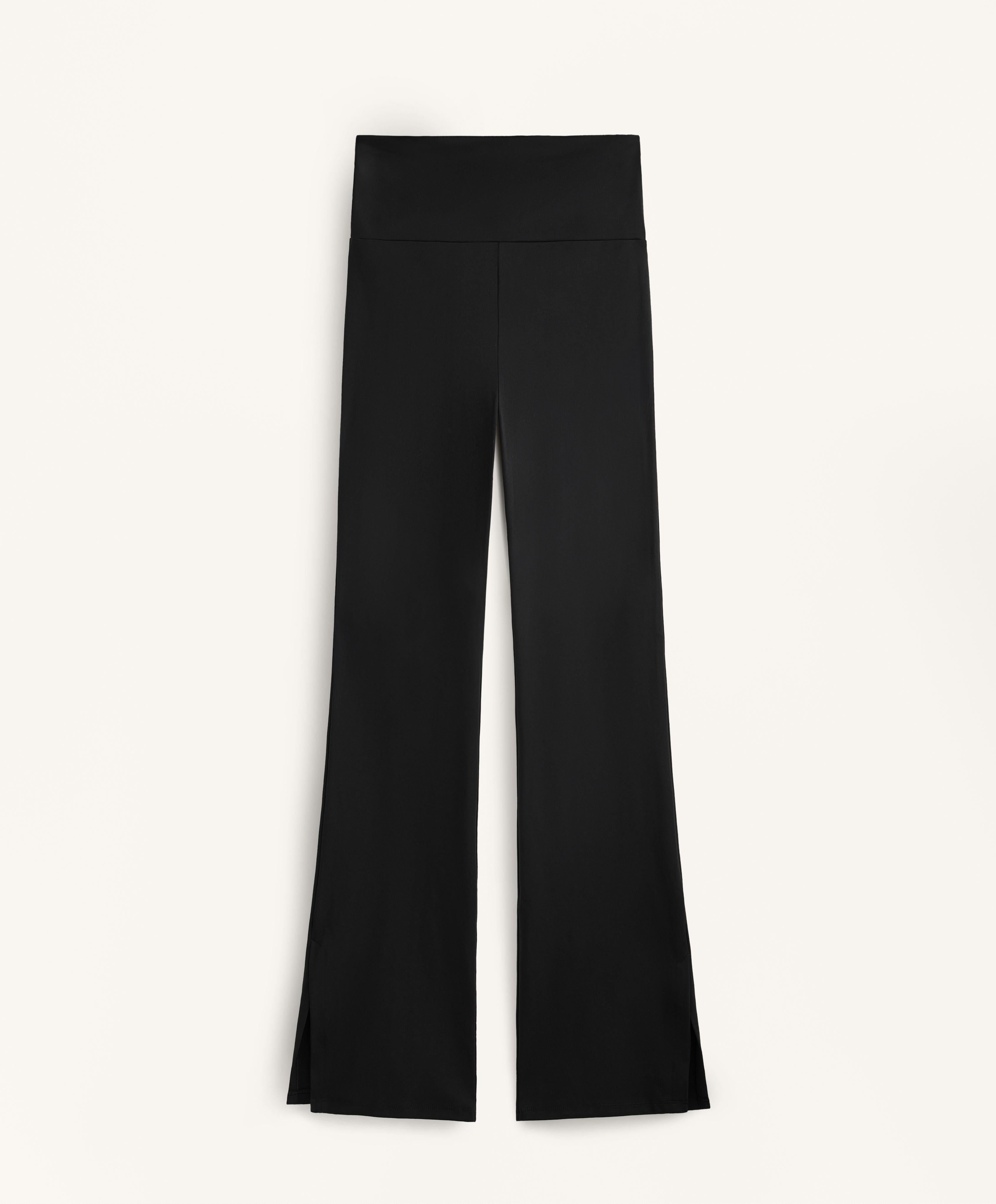 COMFORTLUX HIGH WAISTED FLARED TROUSERS WITH SPLIT HEM
