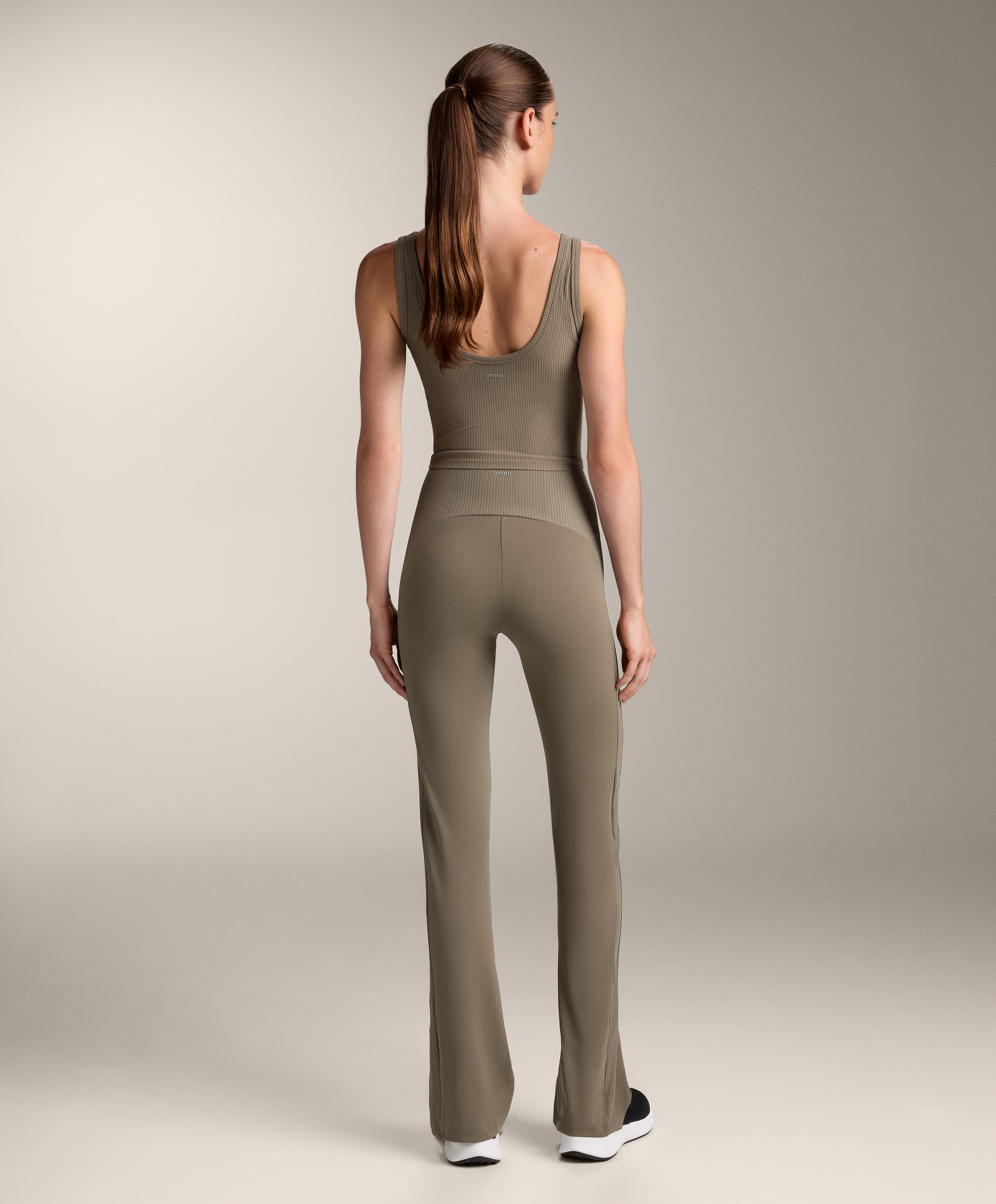 HIGH RISE COMFORTLUX RIB FLARE TROUSERS