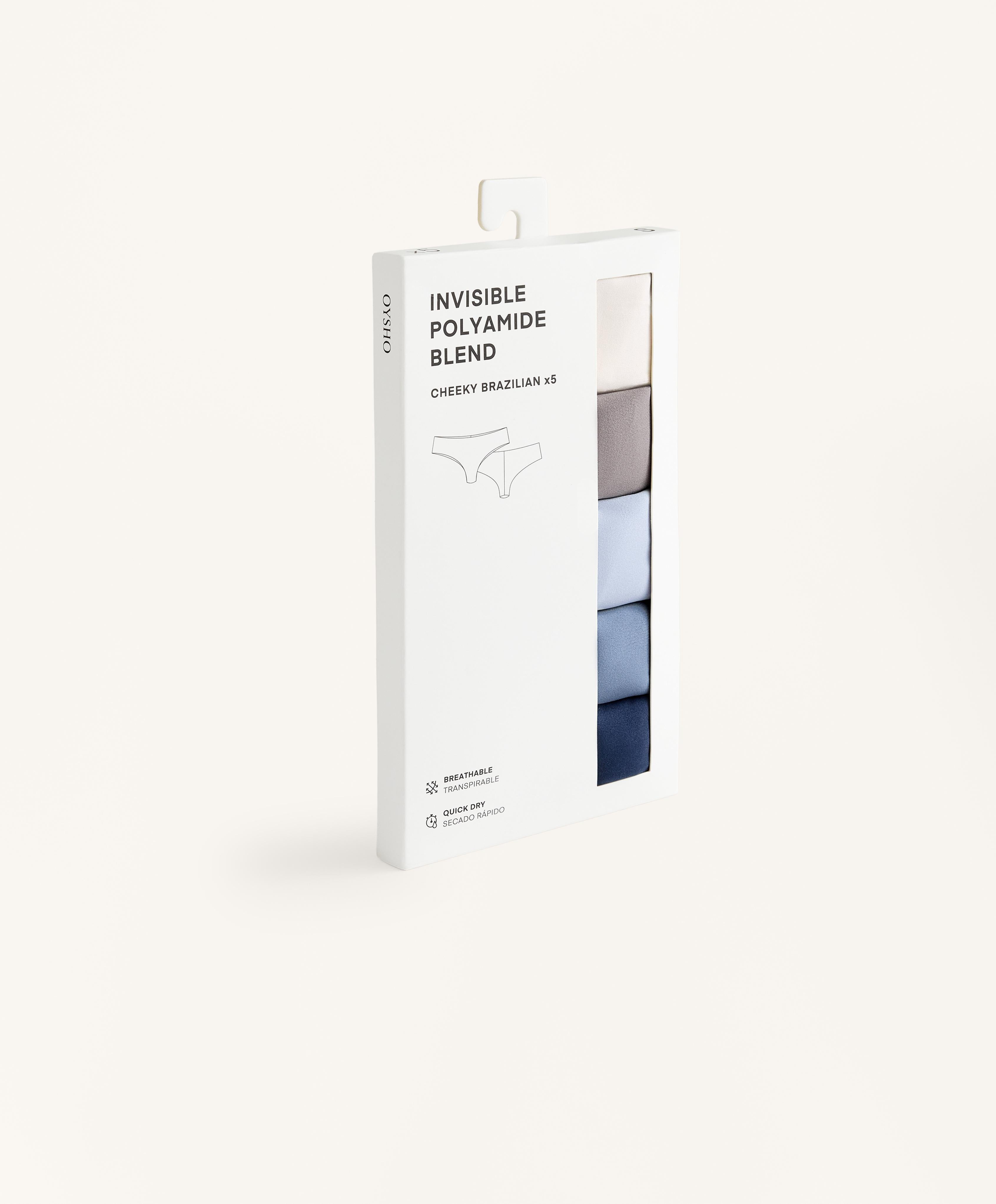 5 POLYAMIDE BLEND INVISIBLE BRAZILIAN BRIEFS