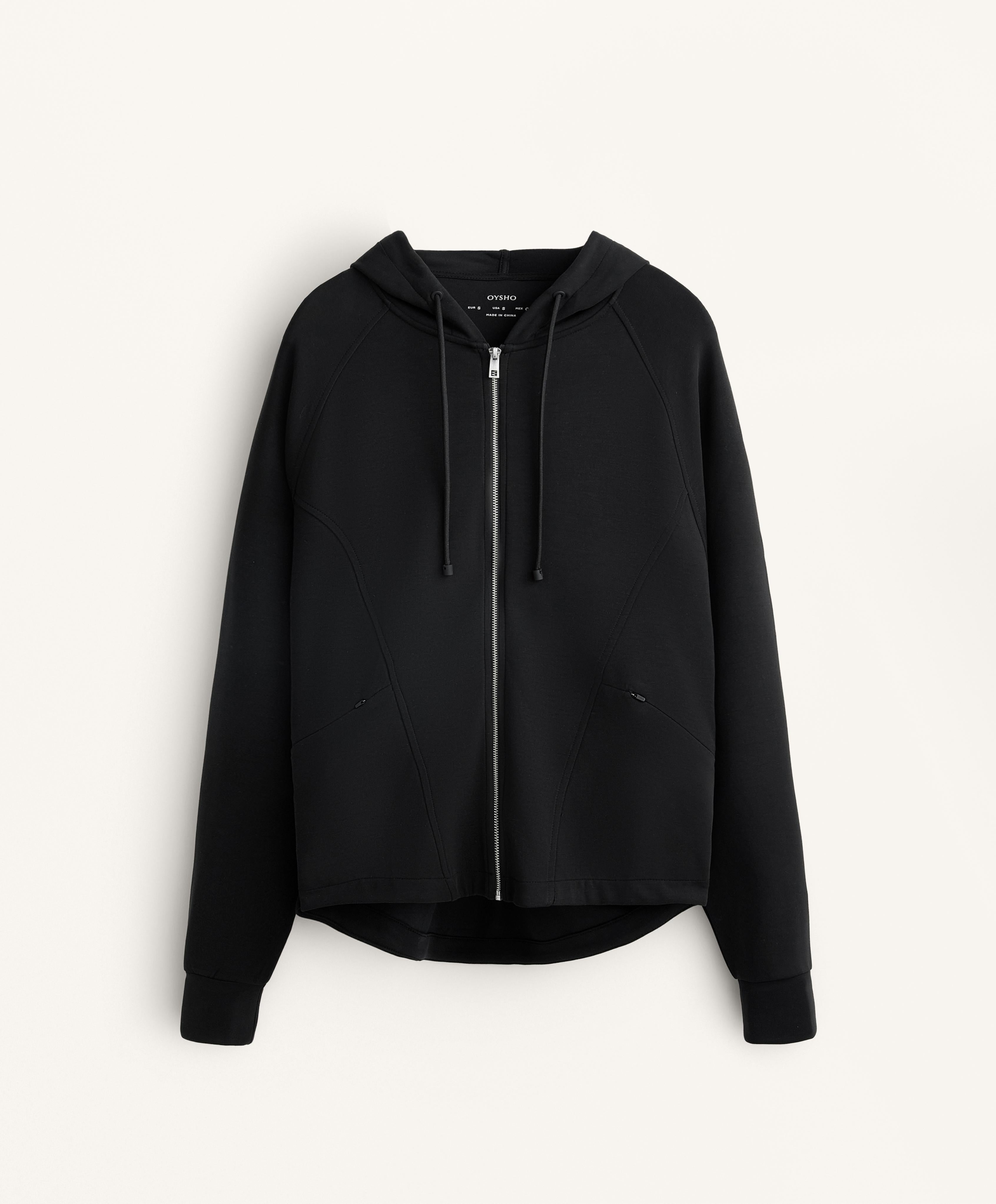 BOXY HOODED JACKET WITH SOFT FEEL MODAL