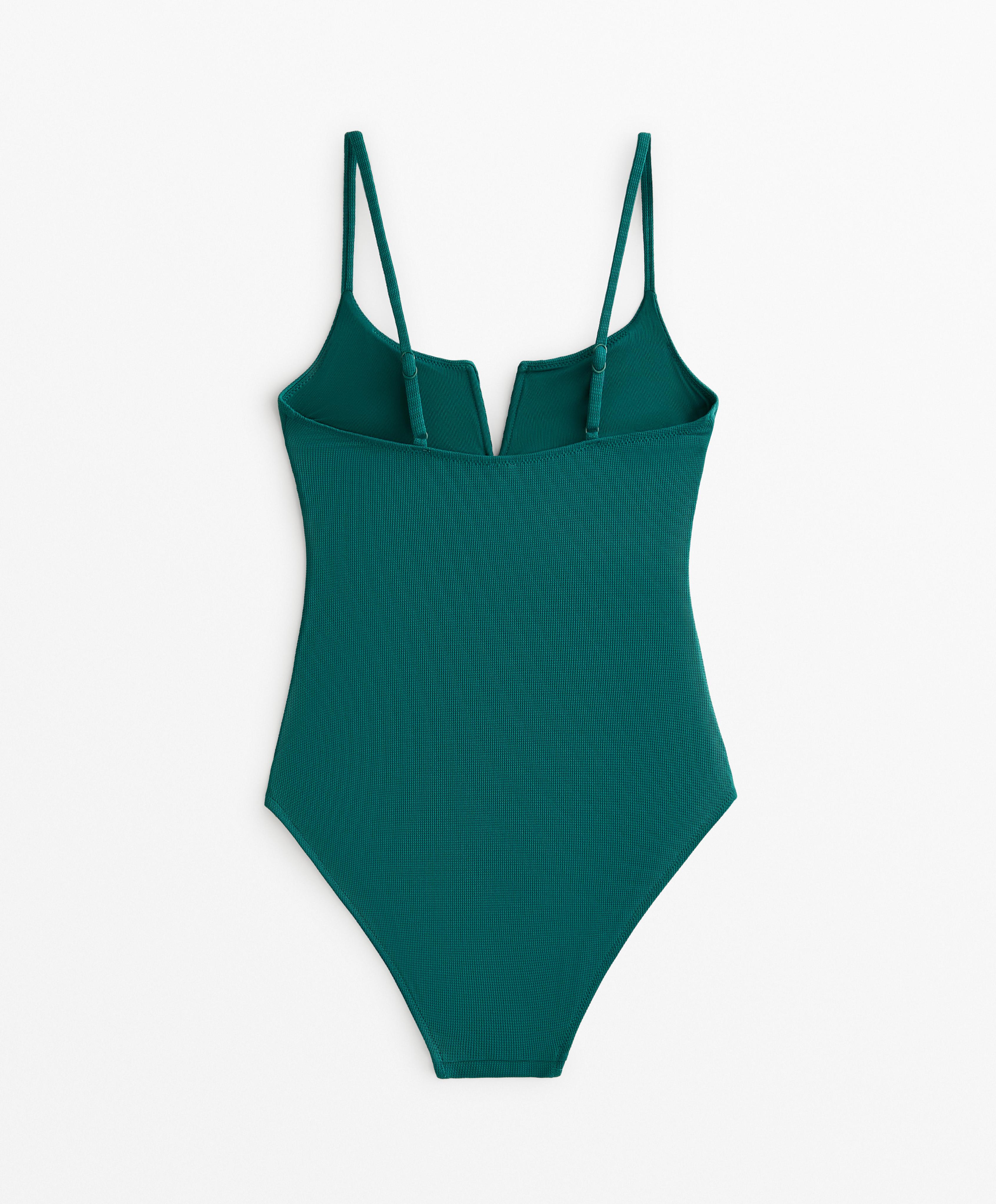PIQUE V NECK SWIMSUIT