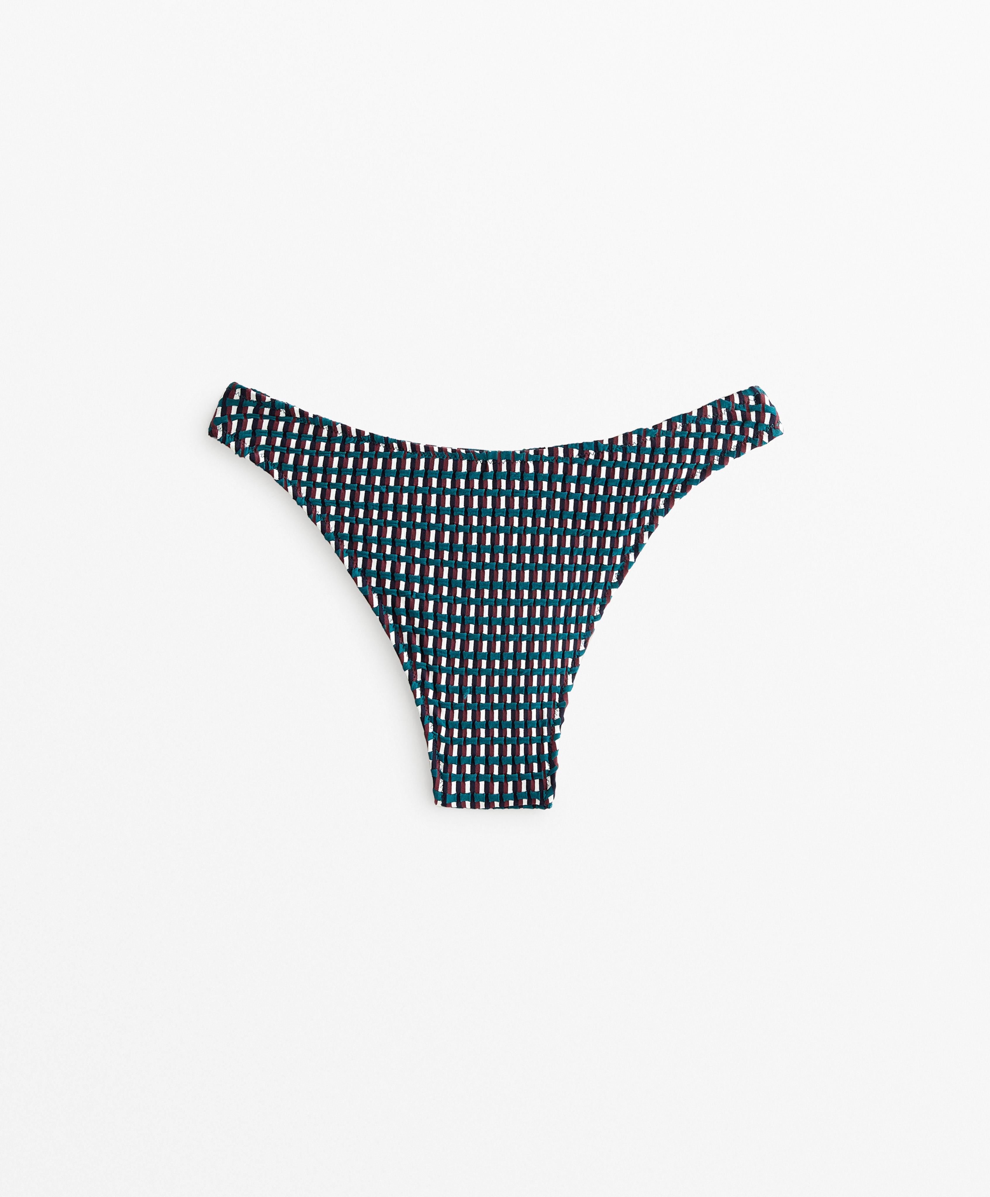 TRICOLOUR U CUT JACQUARD MEDIUM BIKINI BOTTOMS
