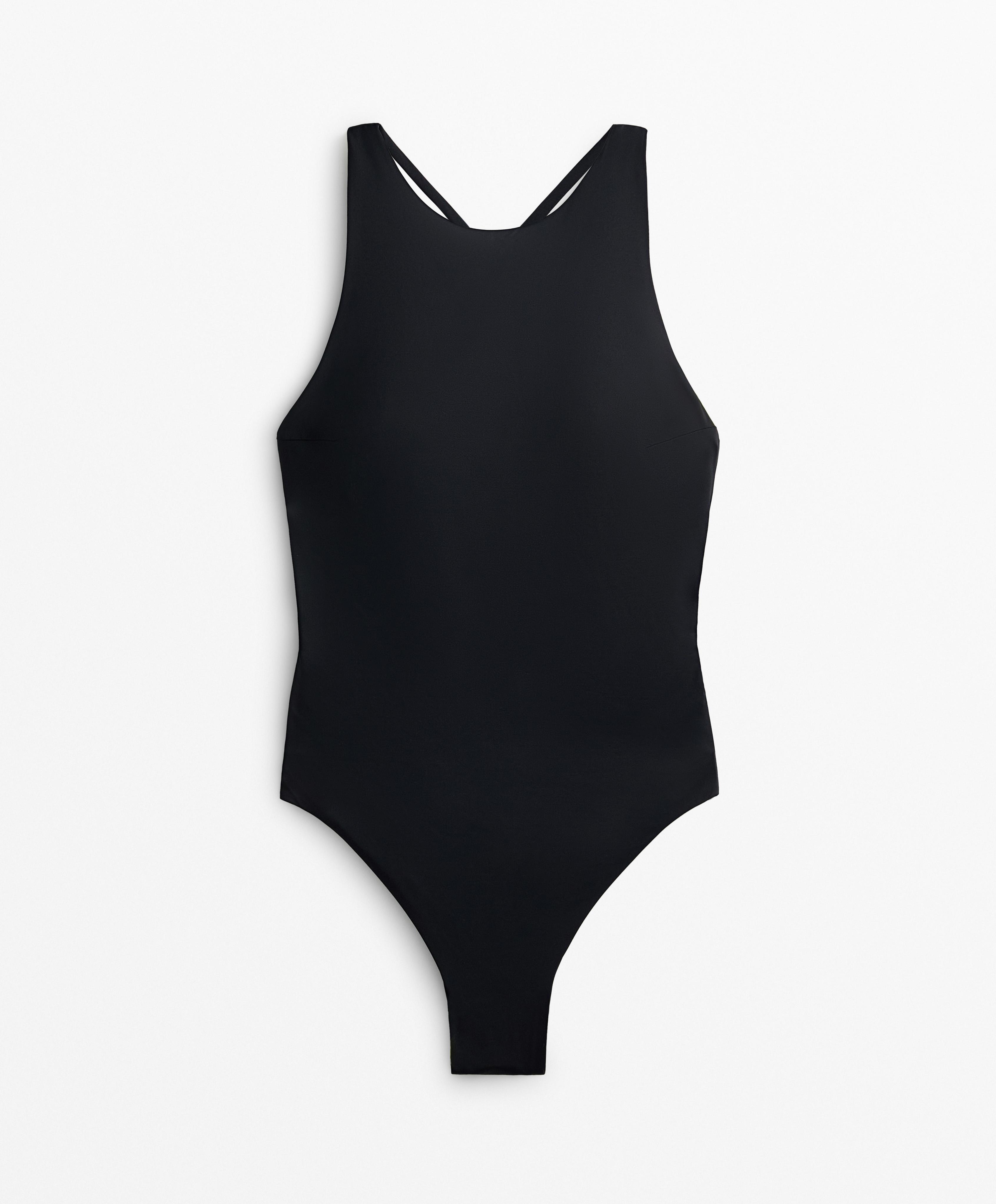CROSSOVER STRAP HALTERNECK SWIMSUIT