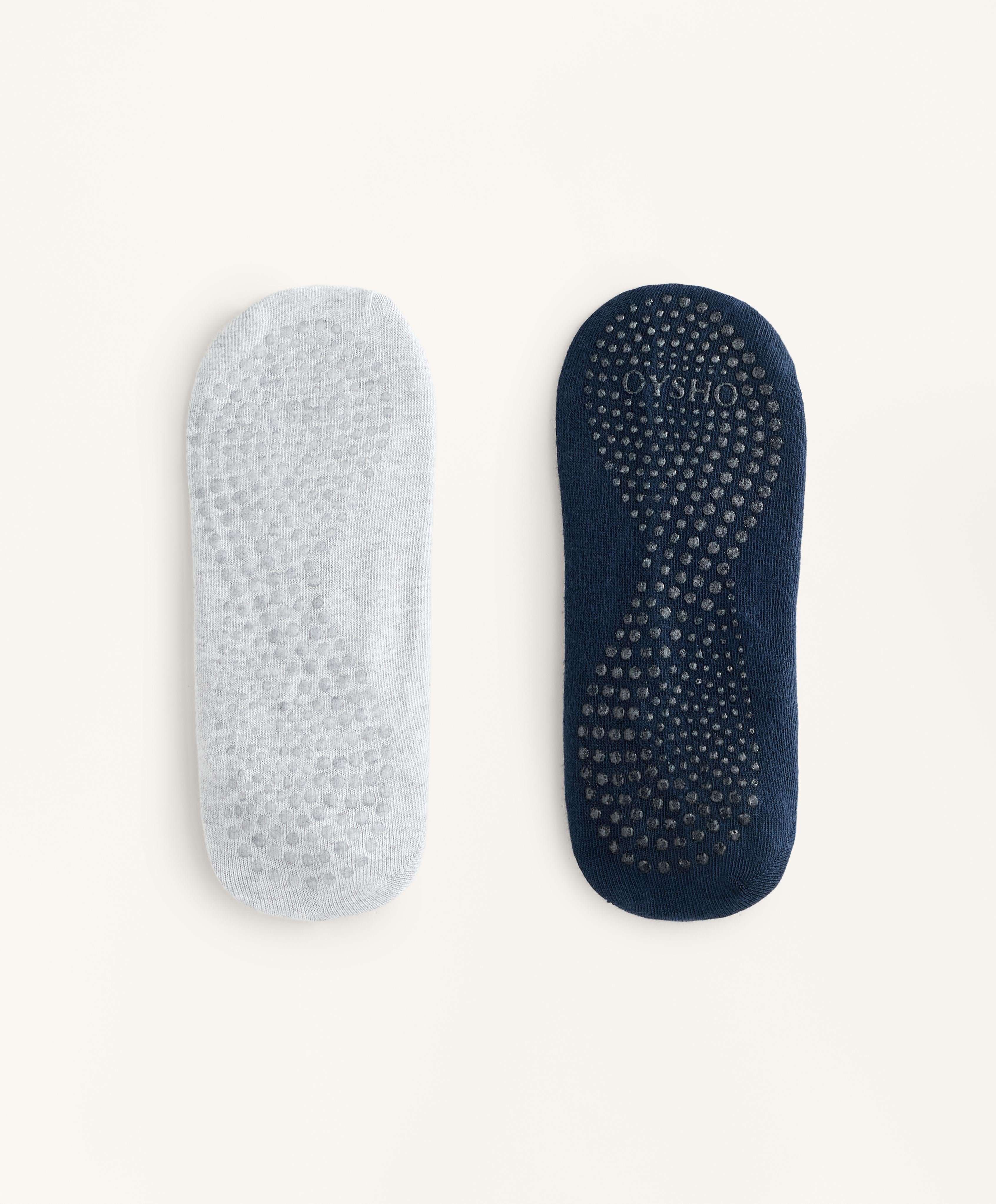 2 PAIRS OF COTTON BLEND YOGA AND PILATES SOCKS WITH CROSSOVER STRAPS