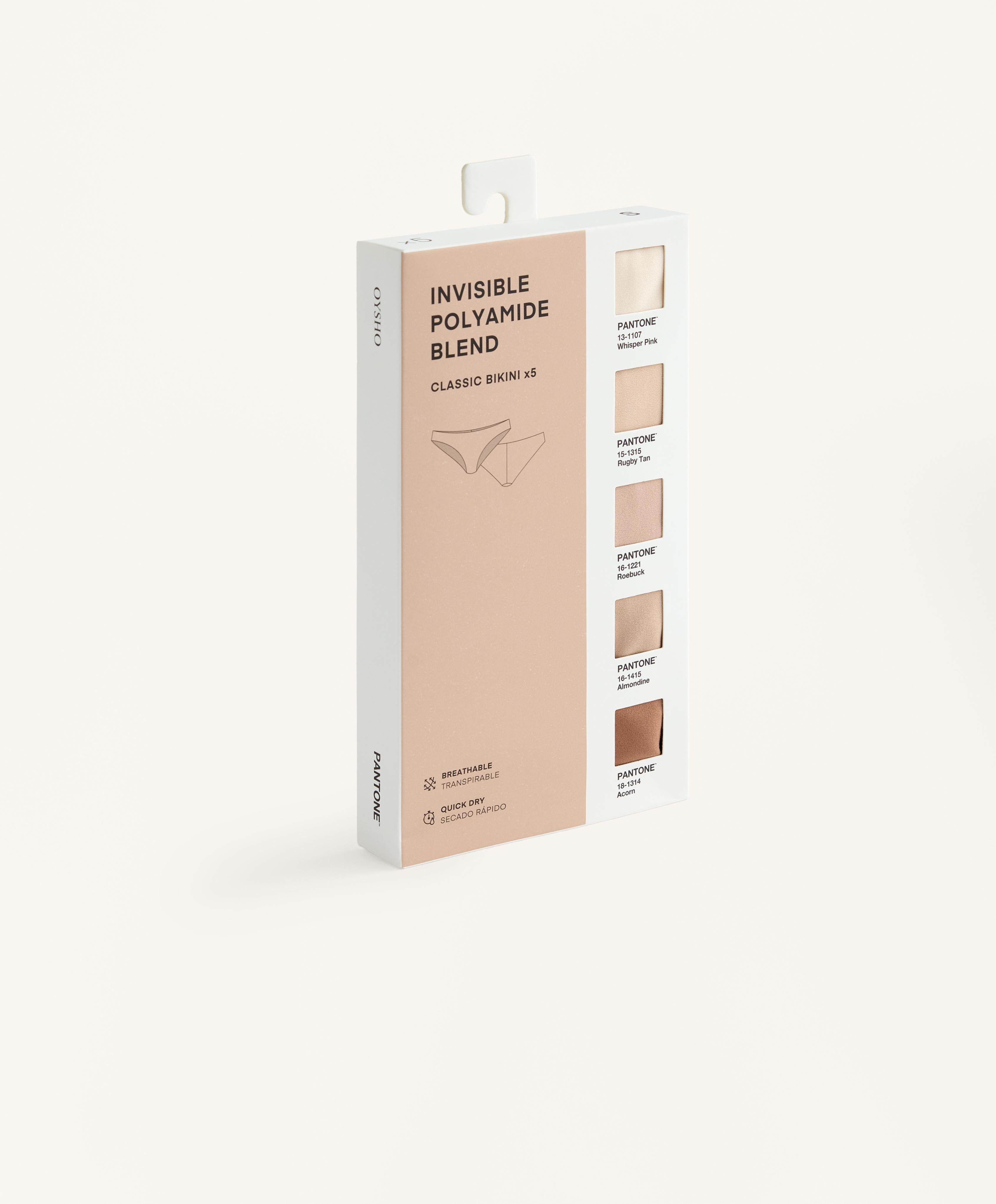 5 CLASSIC INVISIBLE POLYAMIDE BLEND PANTONE BRIEFS