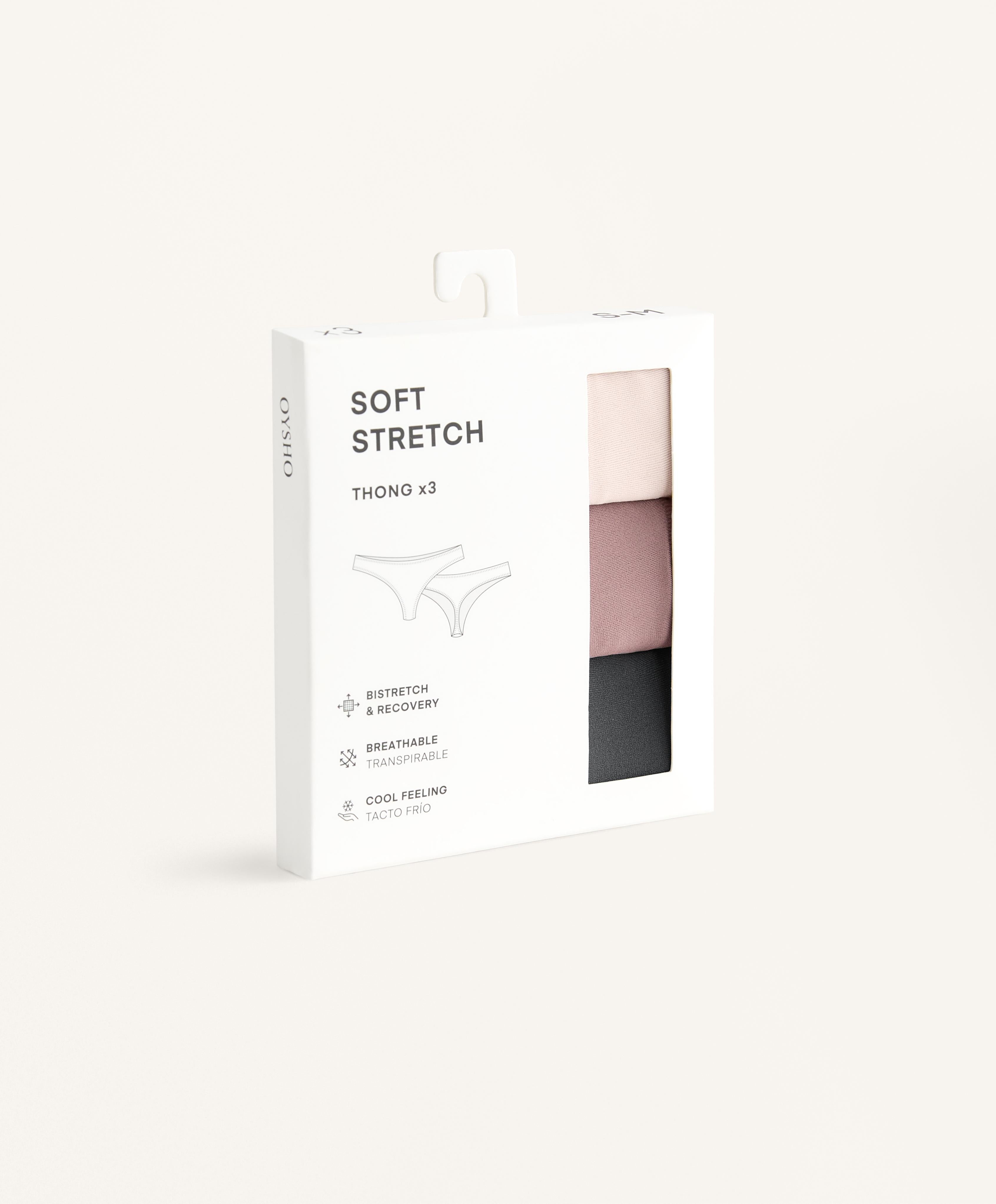3 SOFT STRETCH THONGS
