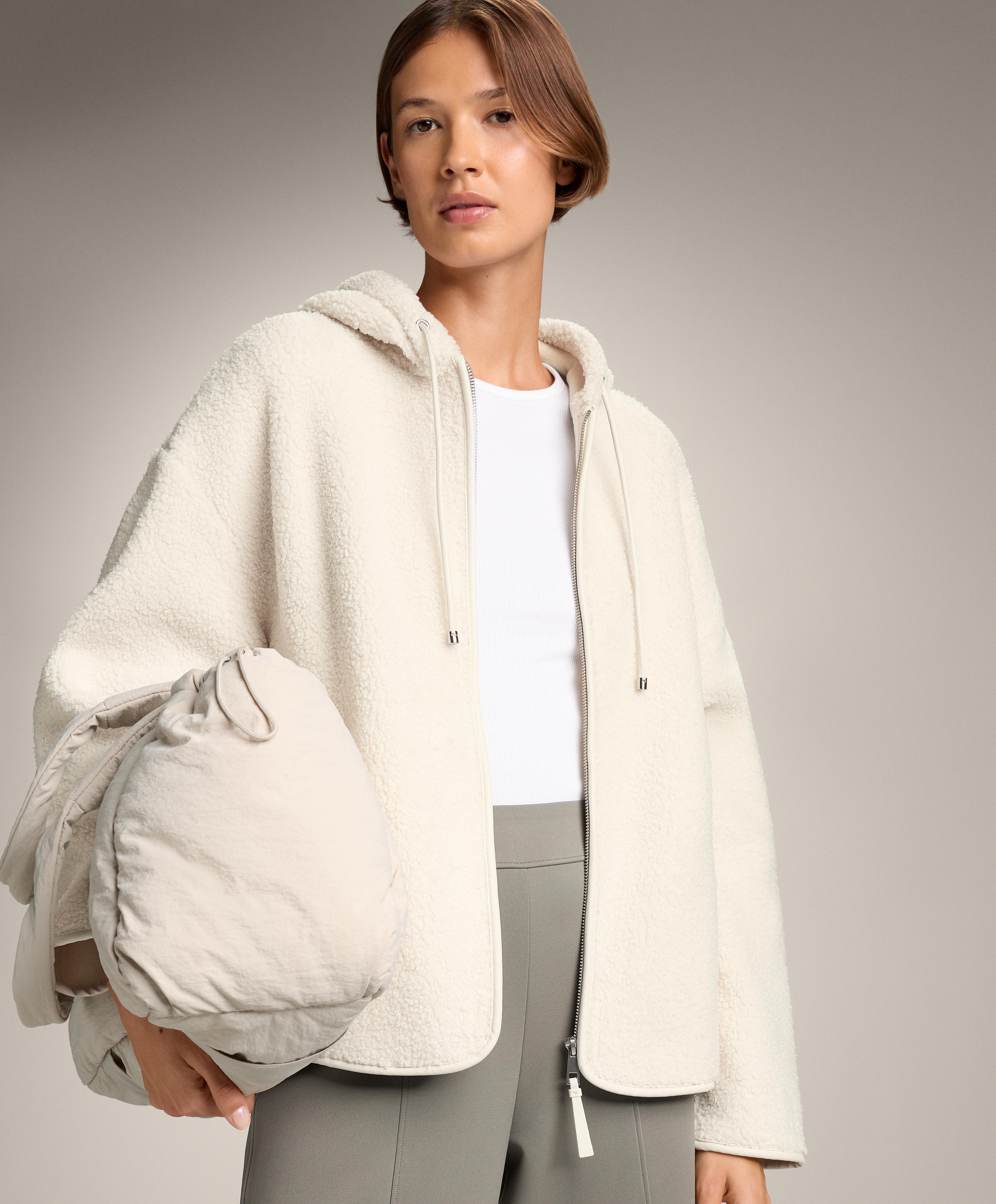 FAUX SHEARLING HOODED JACKET