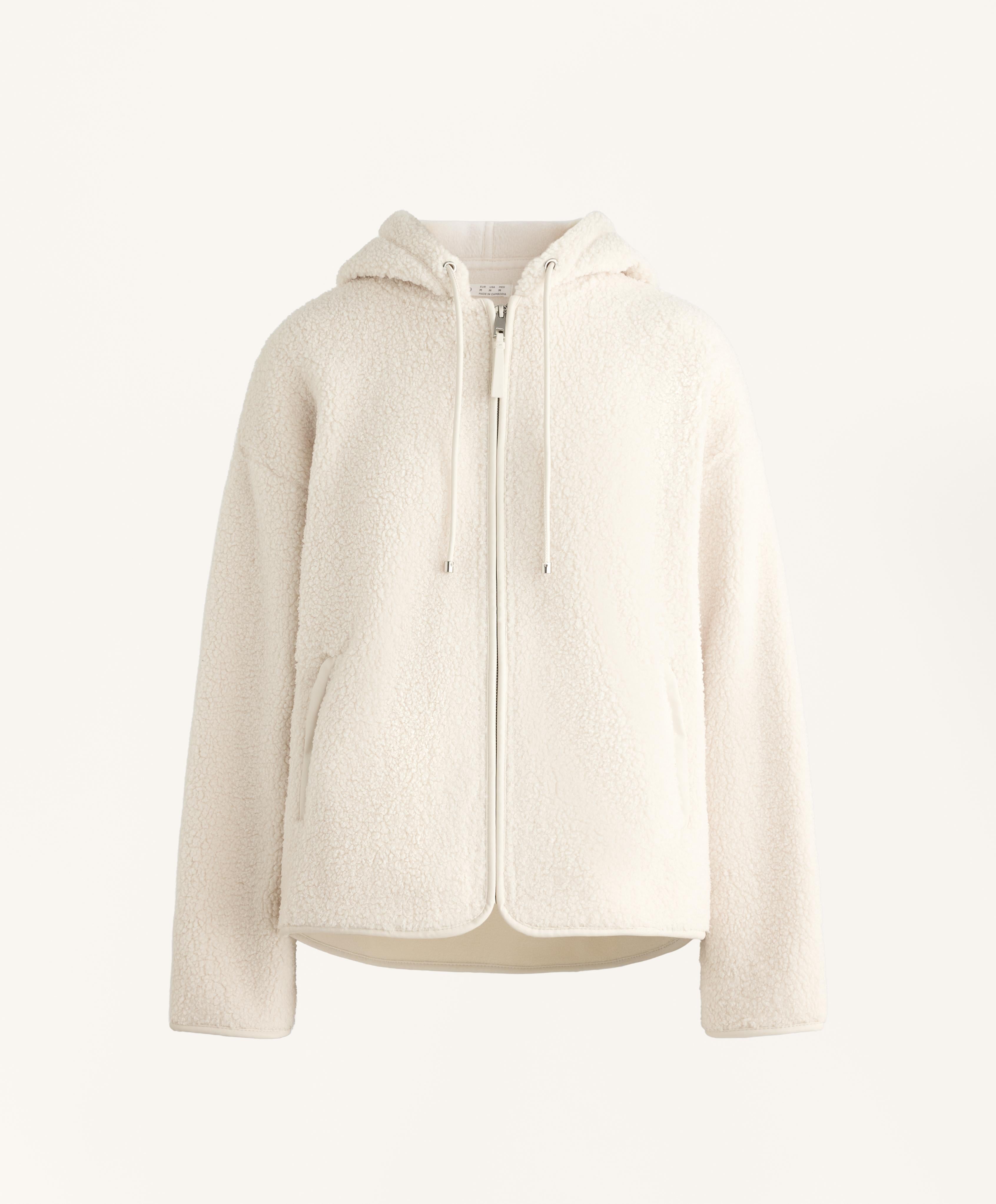 FAUX SHEARLING HOODED JACKET