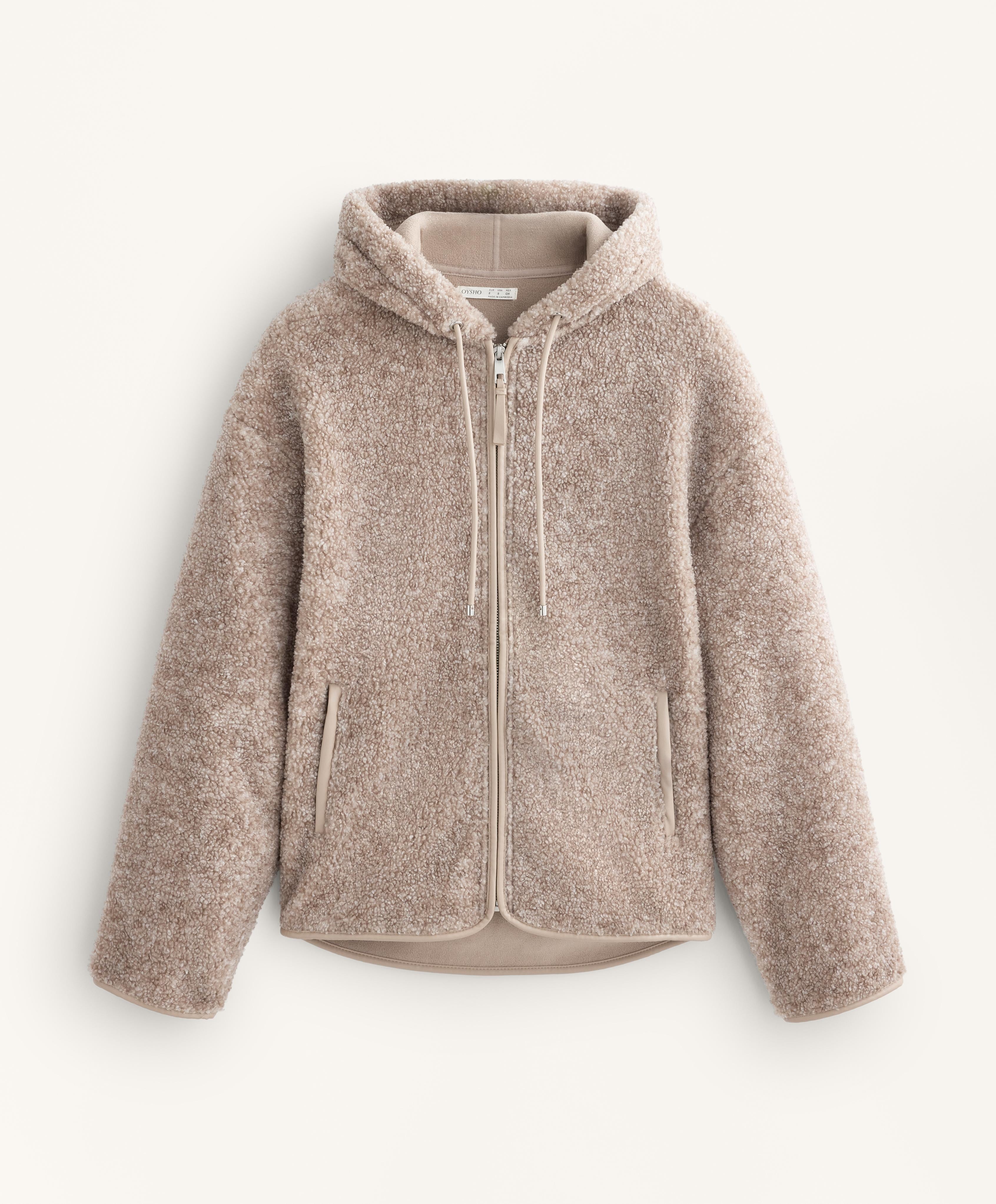 FAUX SHEARLING HOODED JACKET