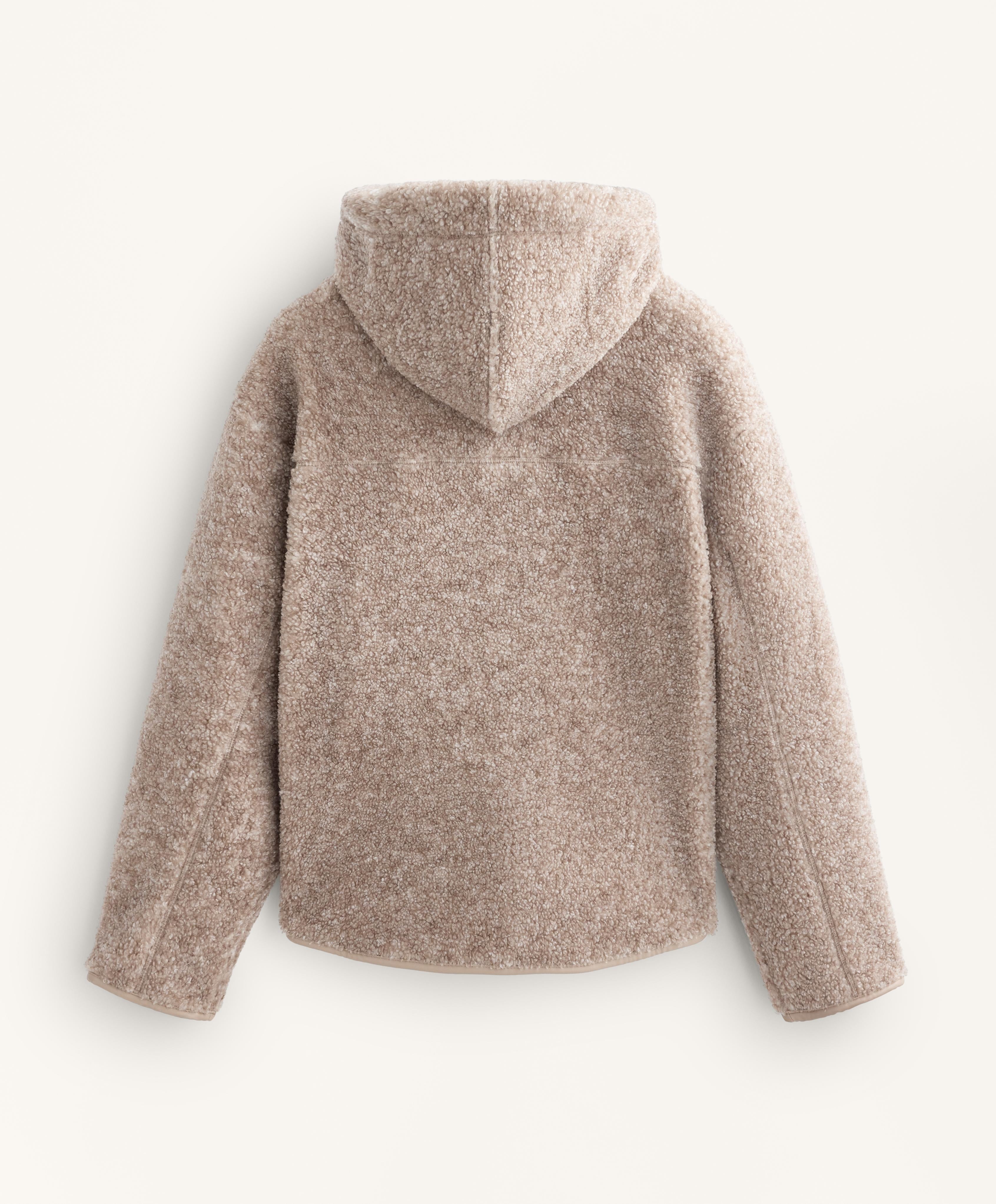 FAUX SHEARLING HOODED JACKET