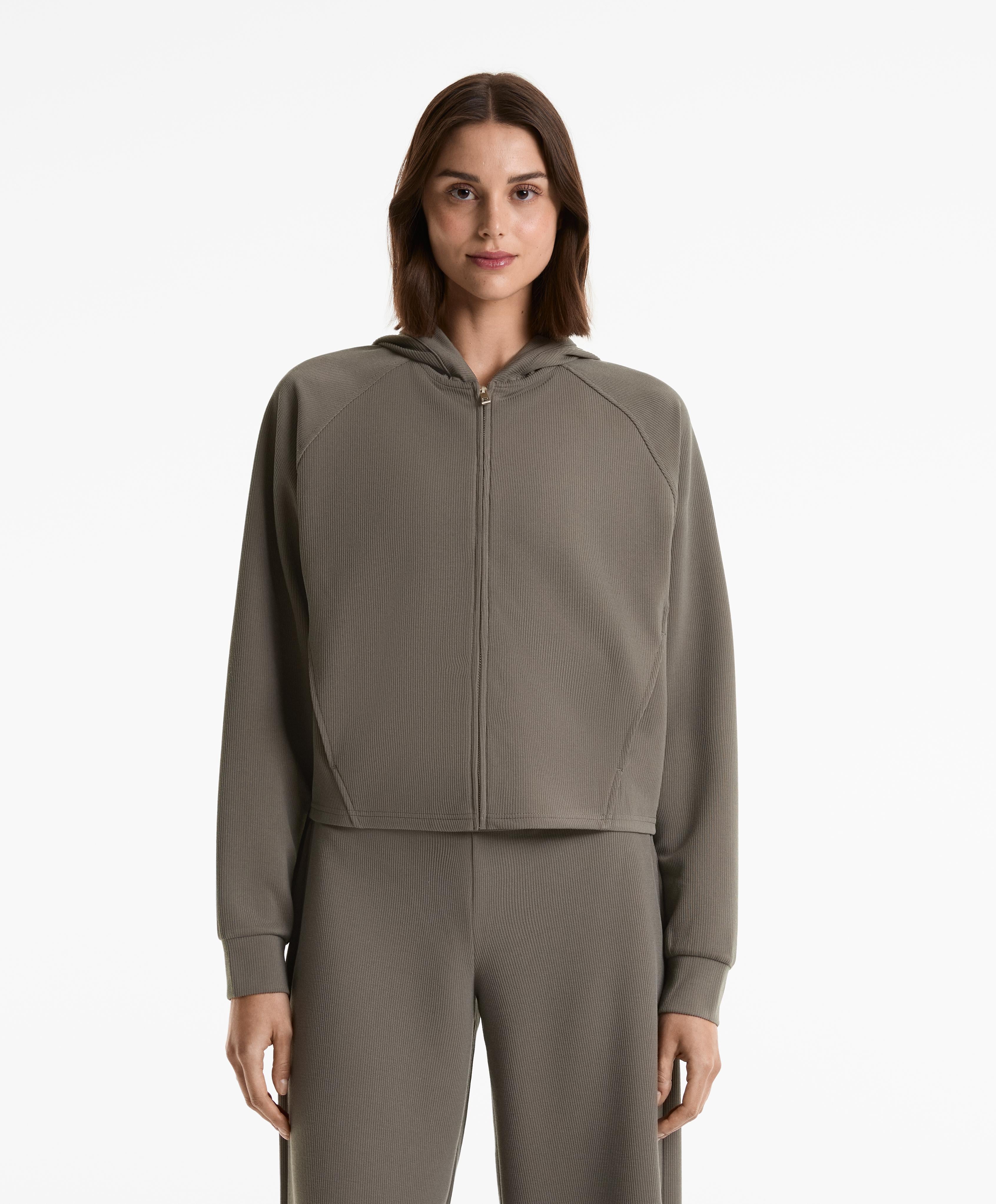 29% MODAL RIB HOODED JACKET