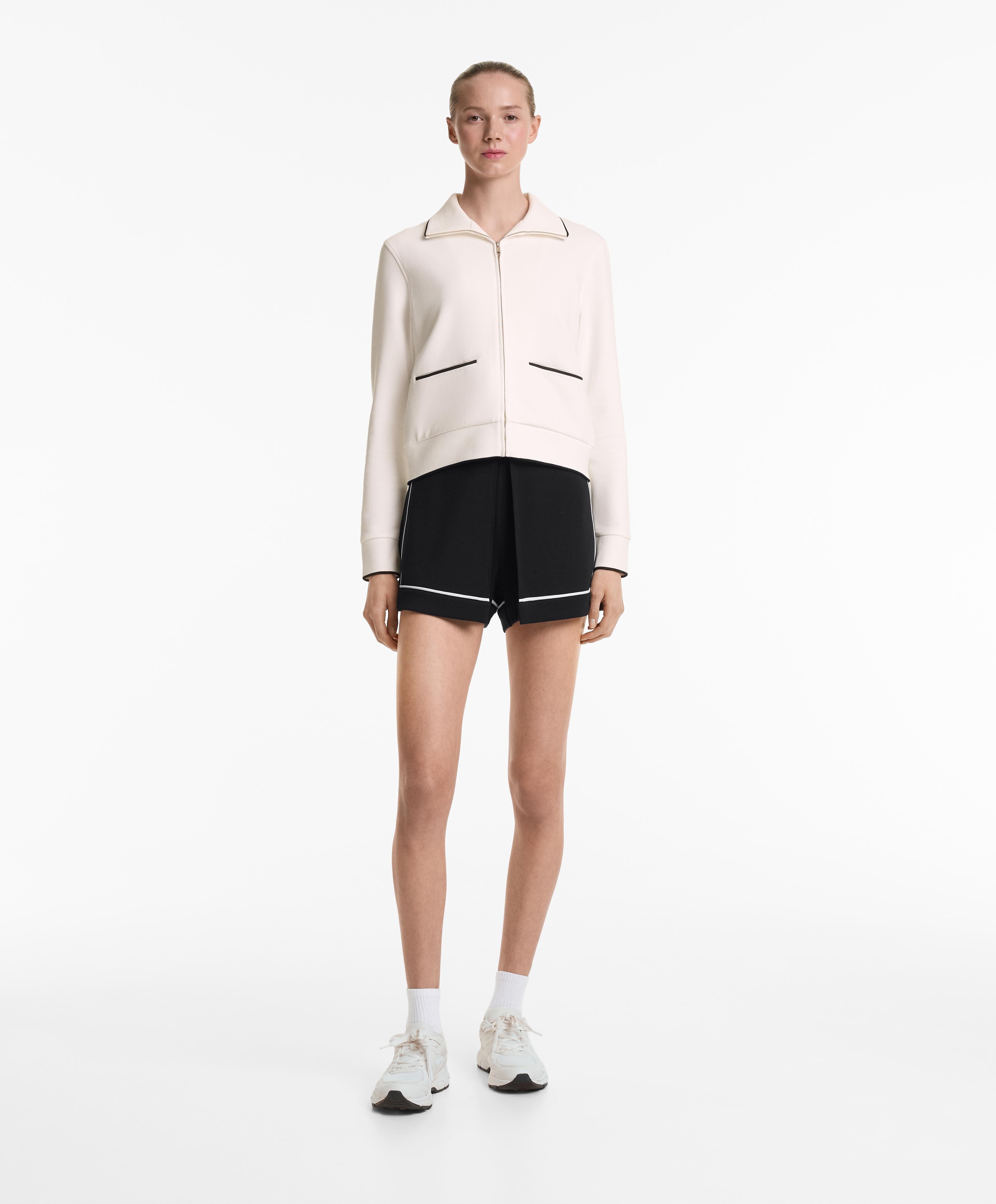 COTTON BLEND JACKET WITH CONTRAST DETAILS