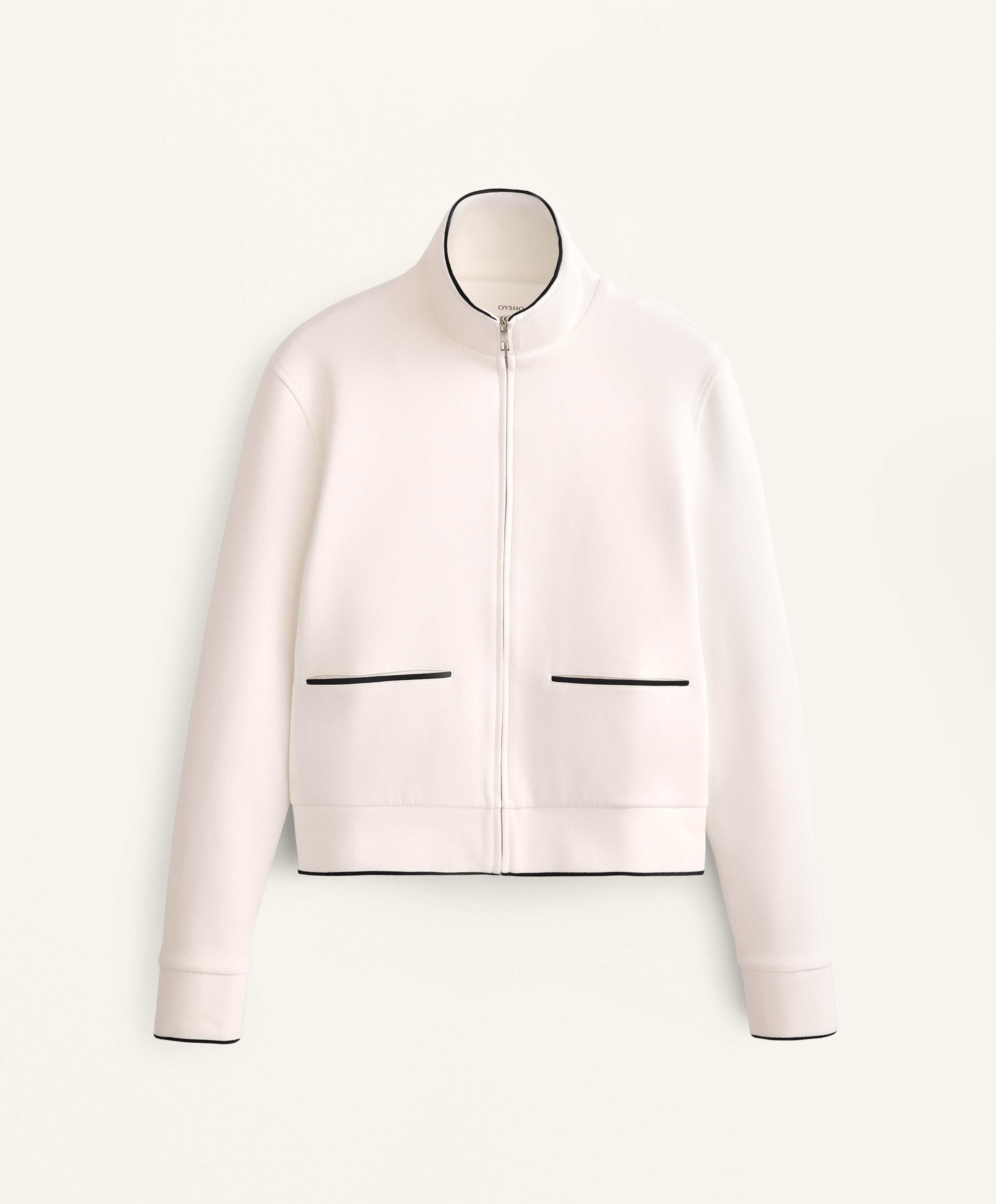 COTTON BLEND JACKET WITH CONTRAST DETAILS