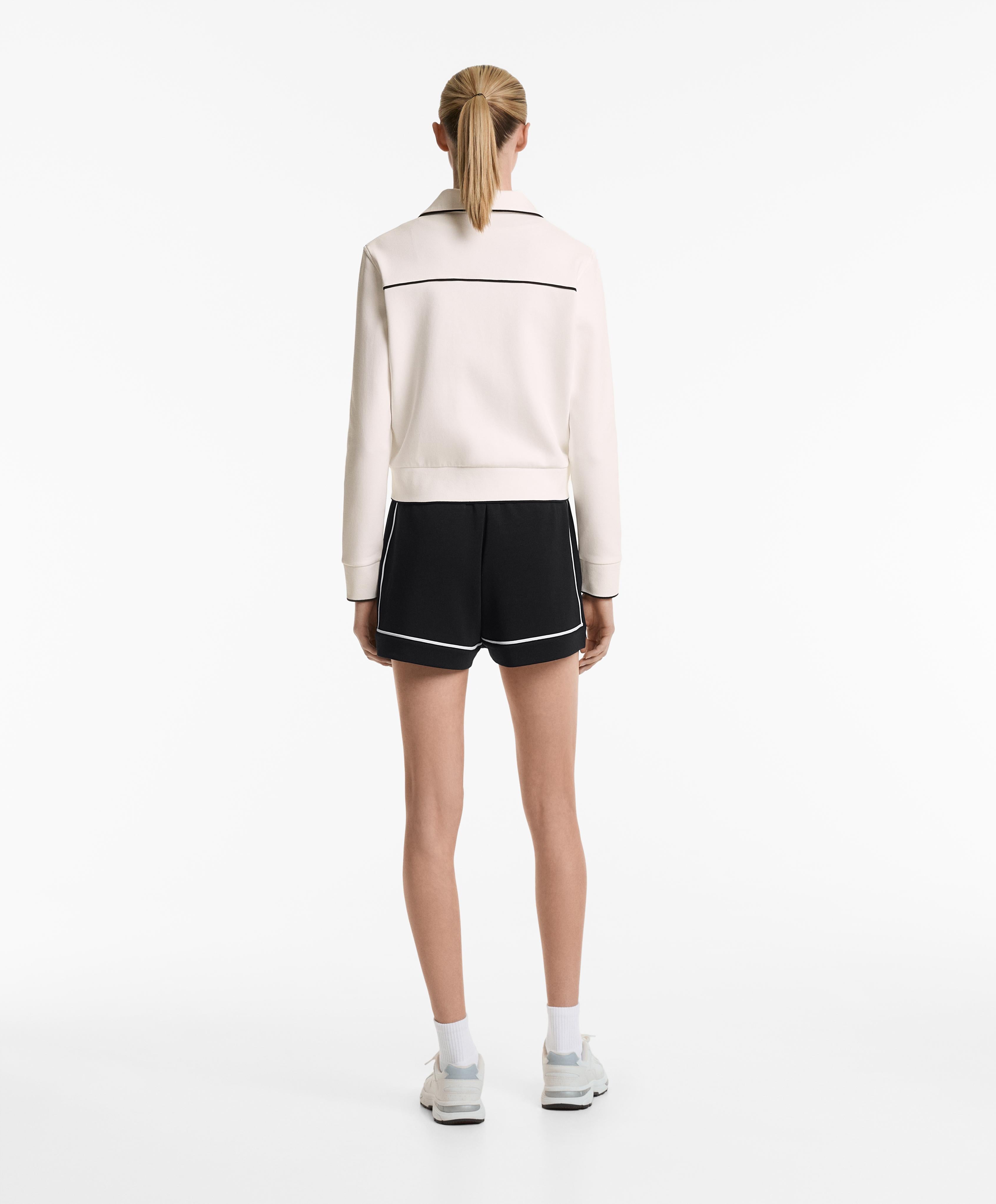 COTTON BLEND JACKET WITH CONTRAST DETAILS