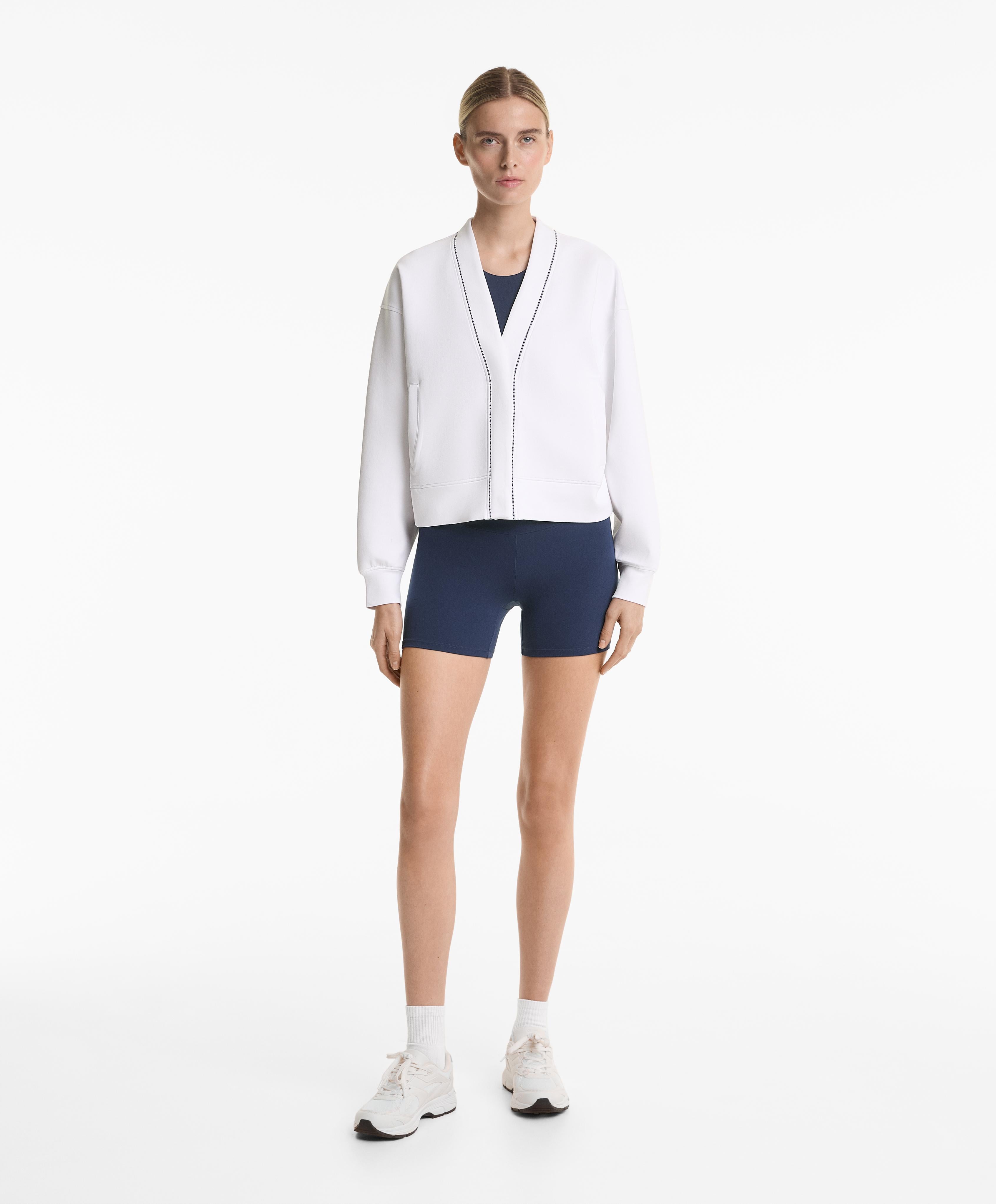 COTTON BLEND HEAVY WEIGHT PIQUE CARDIGAN