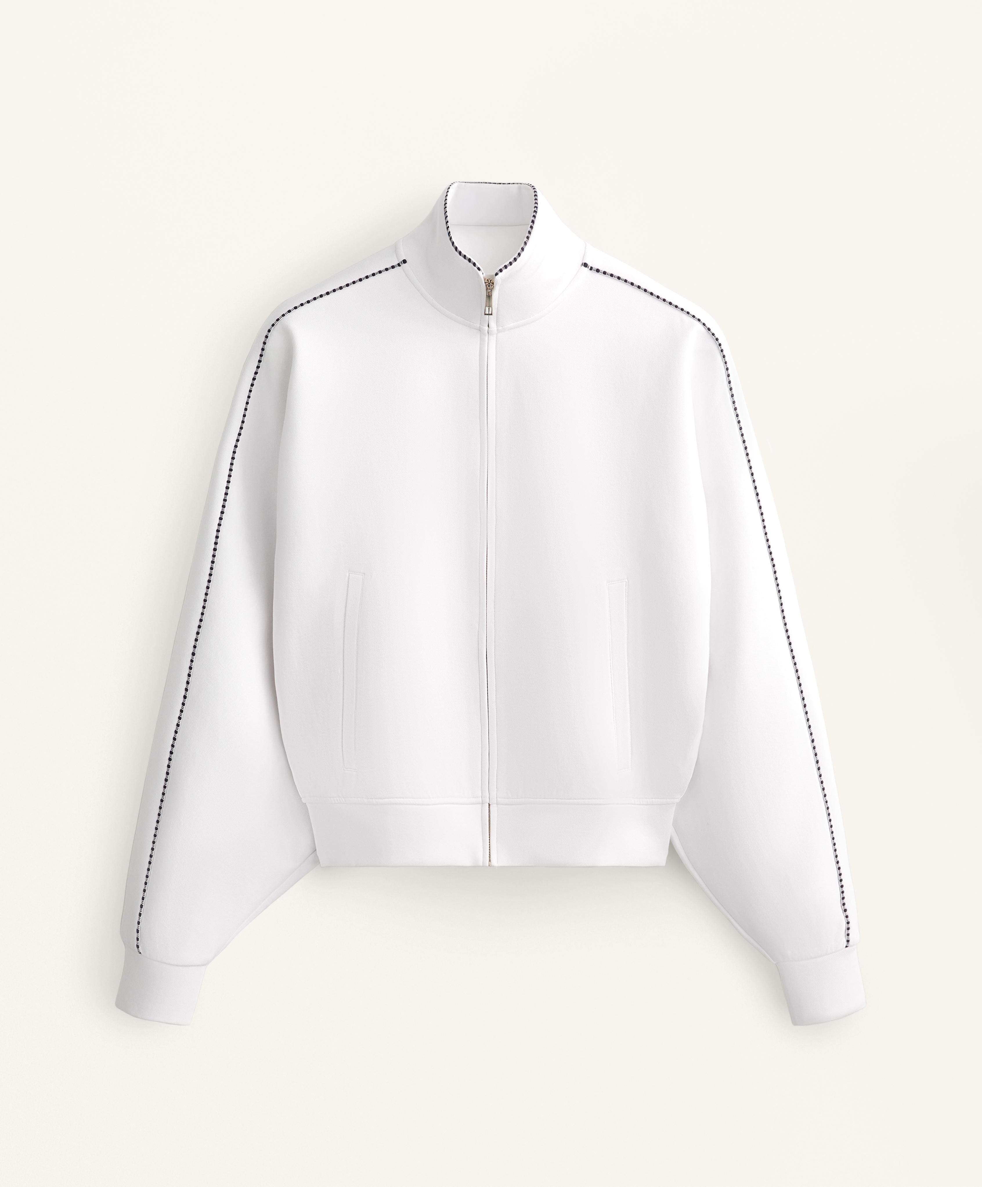 COTTON MEDIUM WEIGHT PIQUE PIPING JACKET