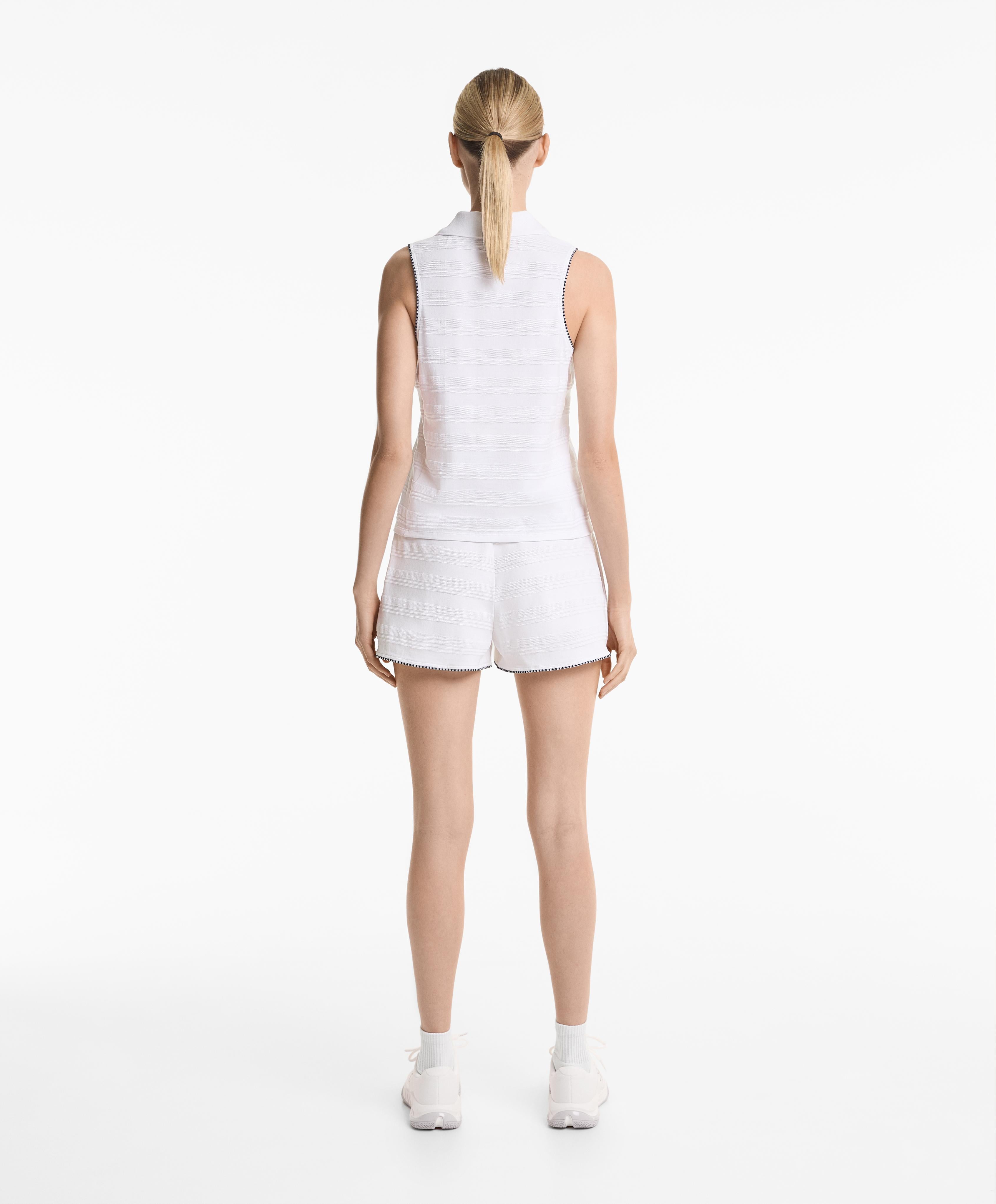 100% COTTON SLEEVELESS JACQUARD POLO SHIRT