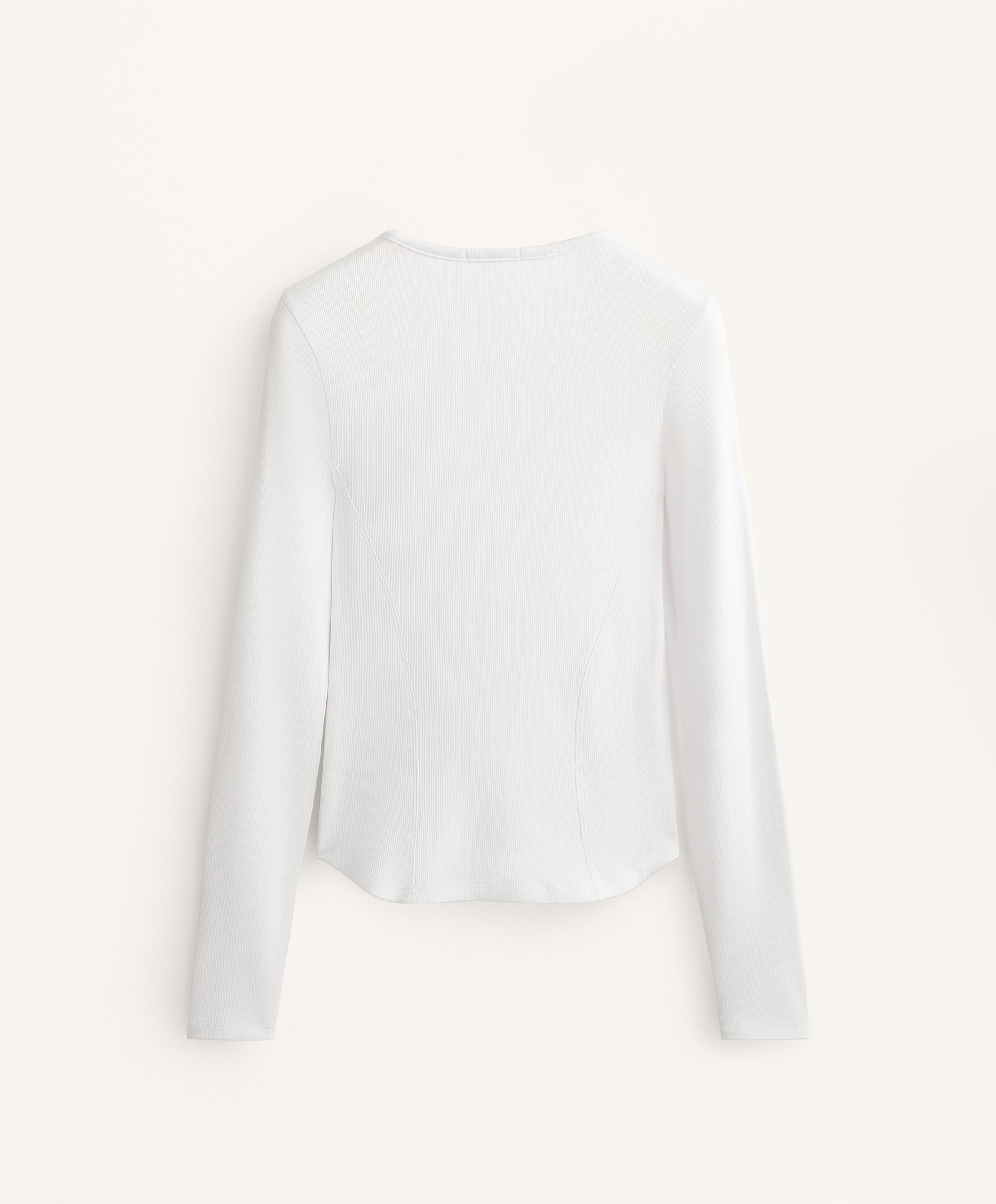 LONG SLEEVE RIB T SHIRT WITH COTTON AND MODAL