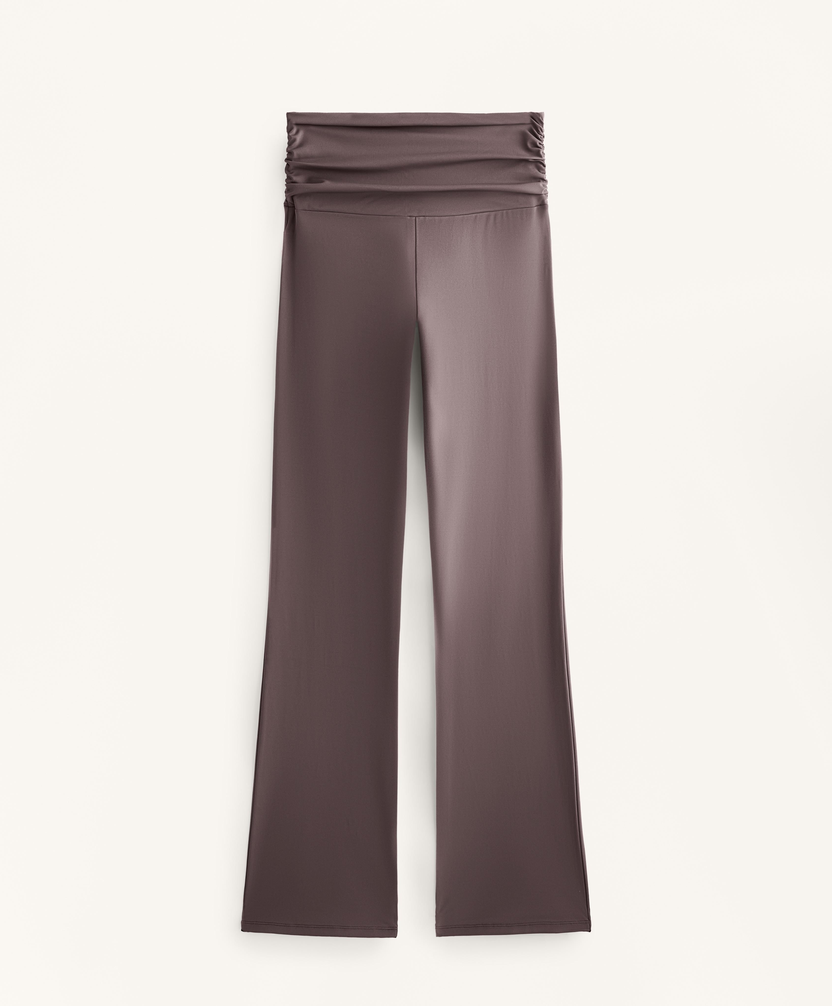 HIGH RISE COMFORTLUX RUCHED WAIST FLARE TROUSERS